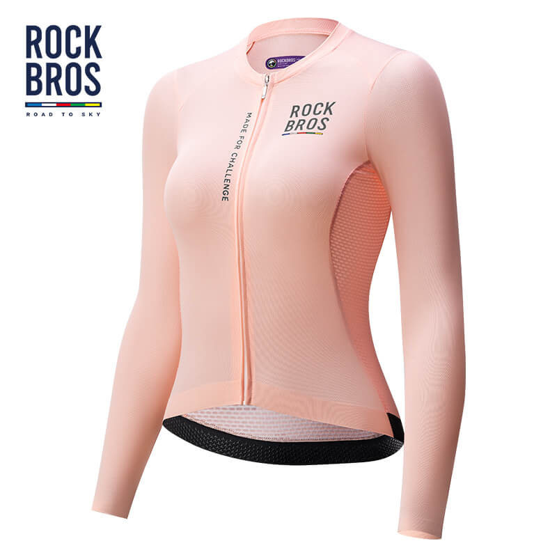 road to sky women’s long-sleeved cycling jersey with breathable and quick-drying fabric for road rides #Color_Pink