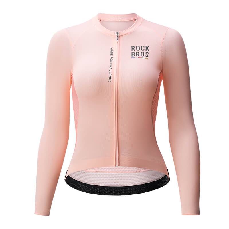 road to sky women’s long-sleeved cycling jersey with breathable and quick-drying fabric for road rides #Color_Pink