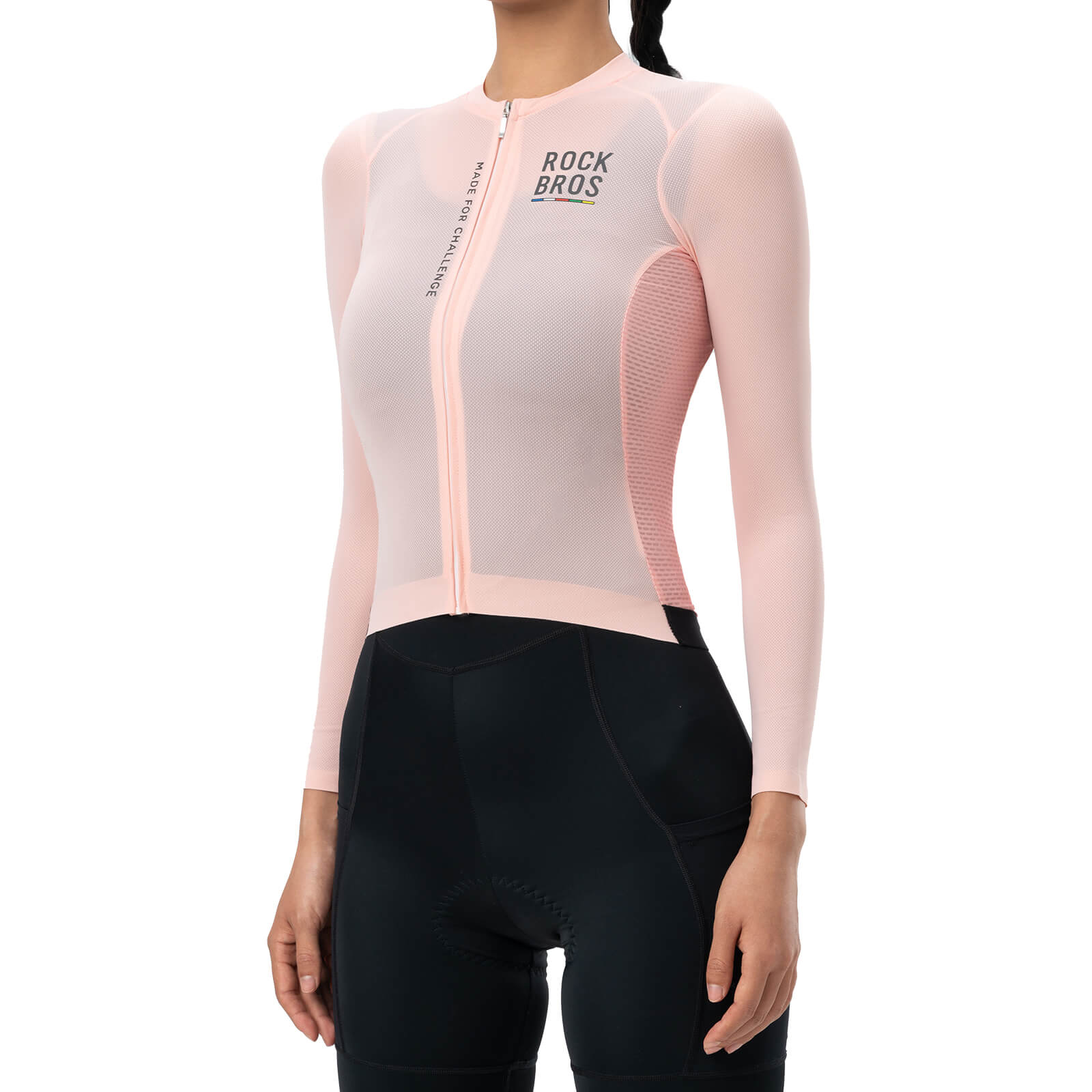 road to sky women’s long-sleeved cycling jersey with breathable and quick-drying fabric for road rides #Color_Pink