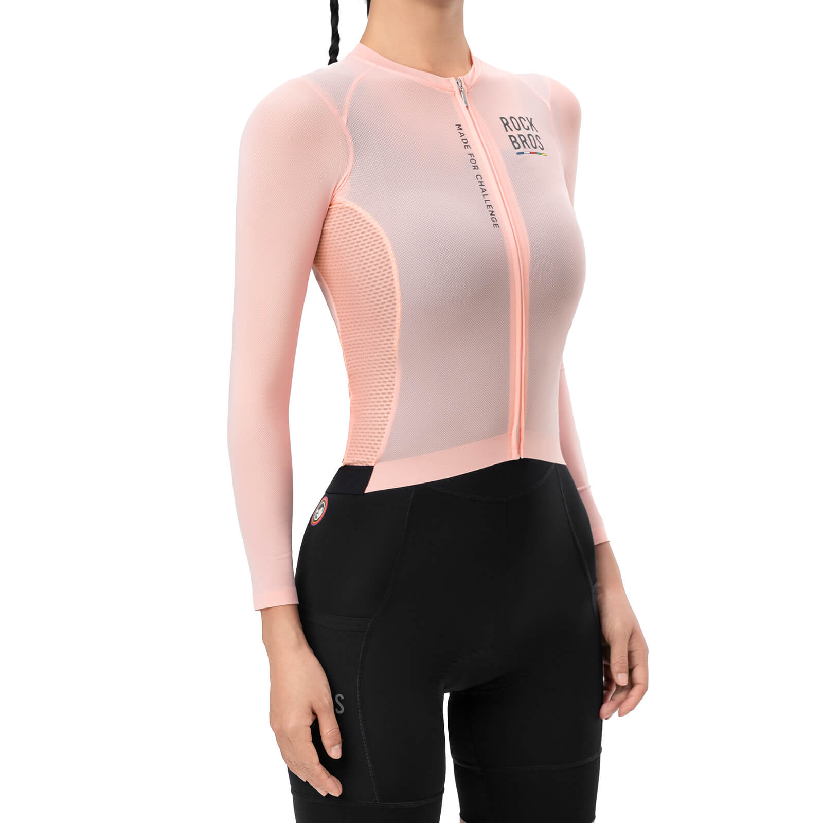 road to sky women’s long-sleeved cycling jersey with breathable and quick-drying fabric for road rides #Color_Pink