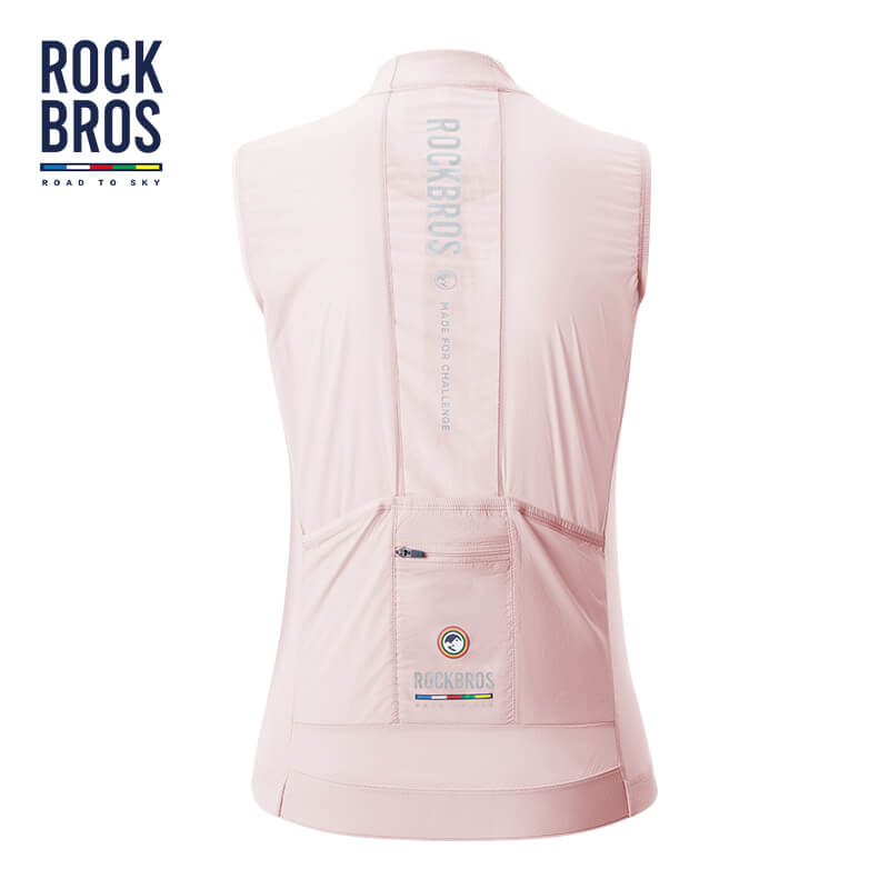 road-to-sky women’s sleeveless cycling vest lightweight breathable gilet for summer rides #Color_Pink