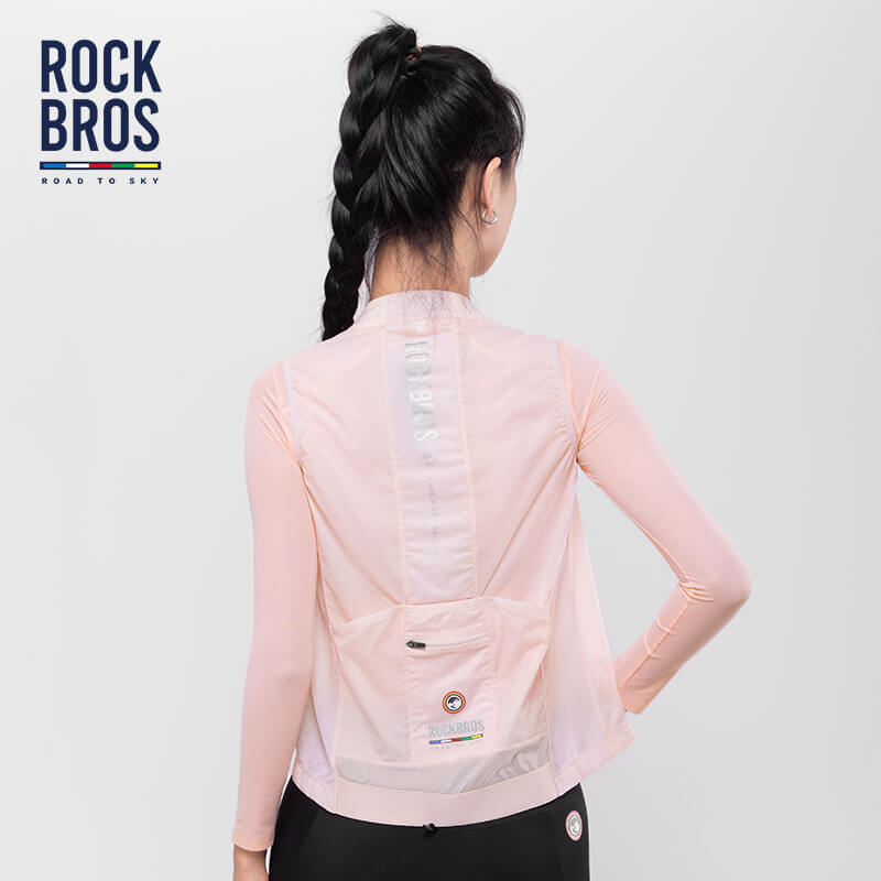 road-to-sky women’s sleeveless cycling vest lightweight breathable gilet for summer rides #Color_Pink