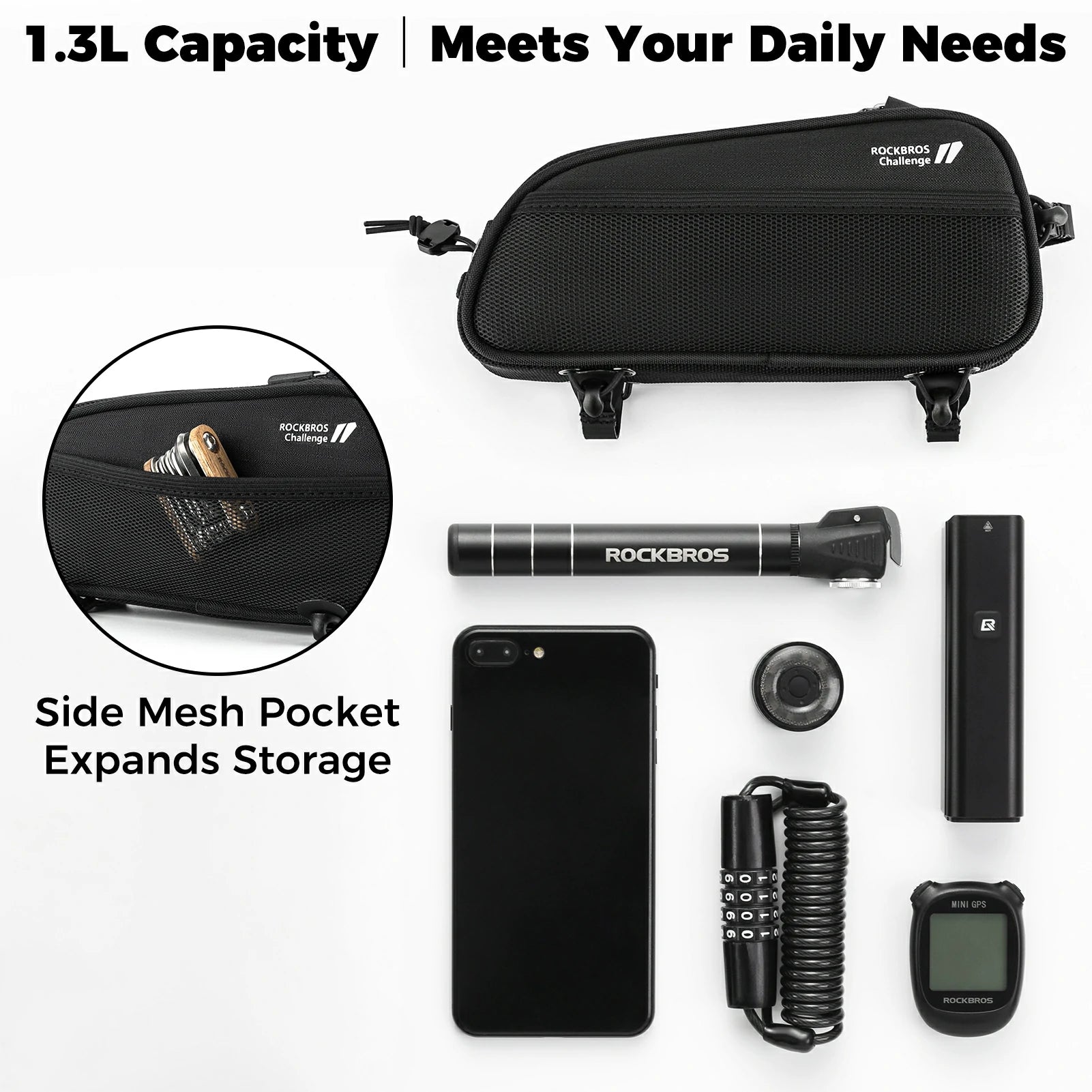 Bike Frame Bag Bicycle 1.3L