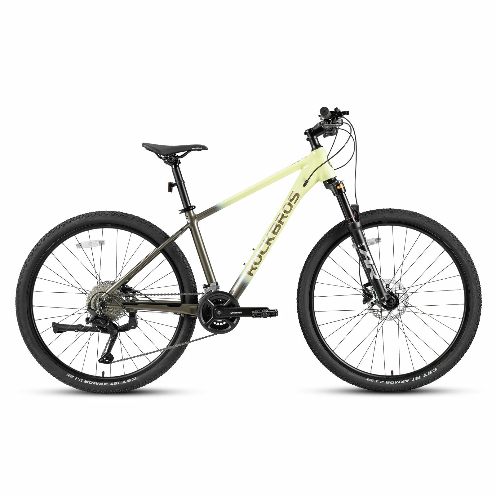Rockbros 27.5 inch aluminium mountain bike in brown with 2×9 drivetrain#COLOR_brown