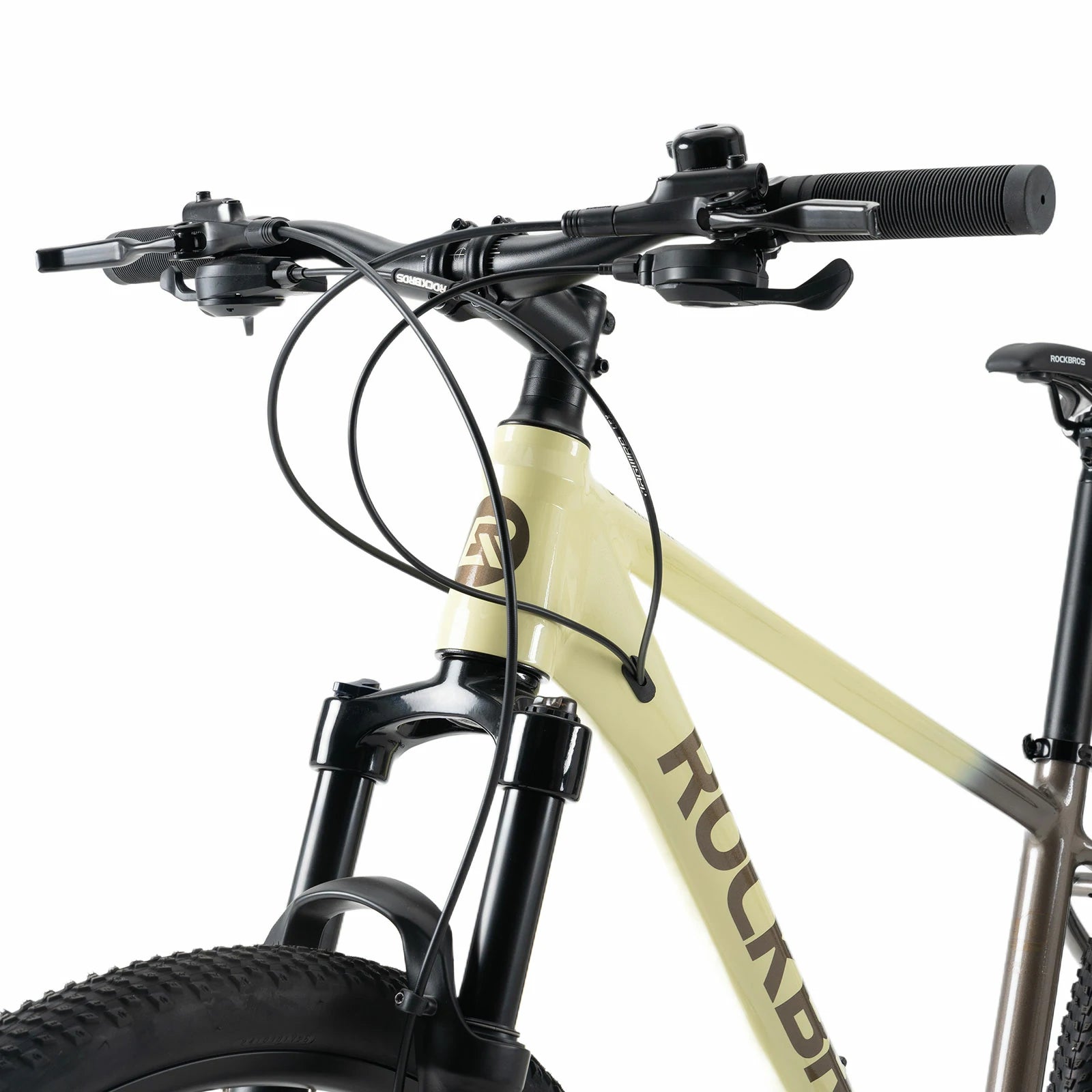 Rockbros 27.5 inch aluminium mountain bike in brown with 2×9 drivetrain#COLOR_brown