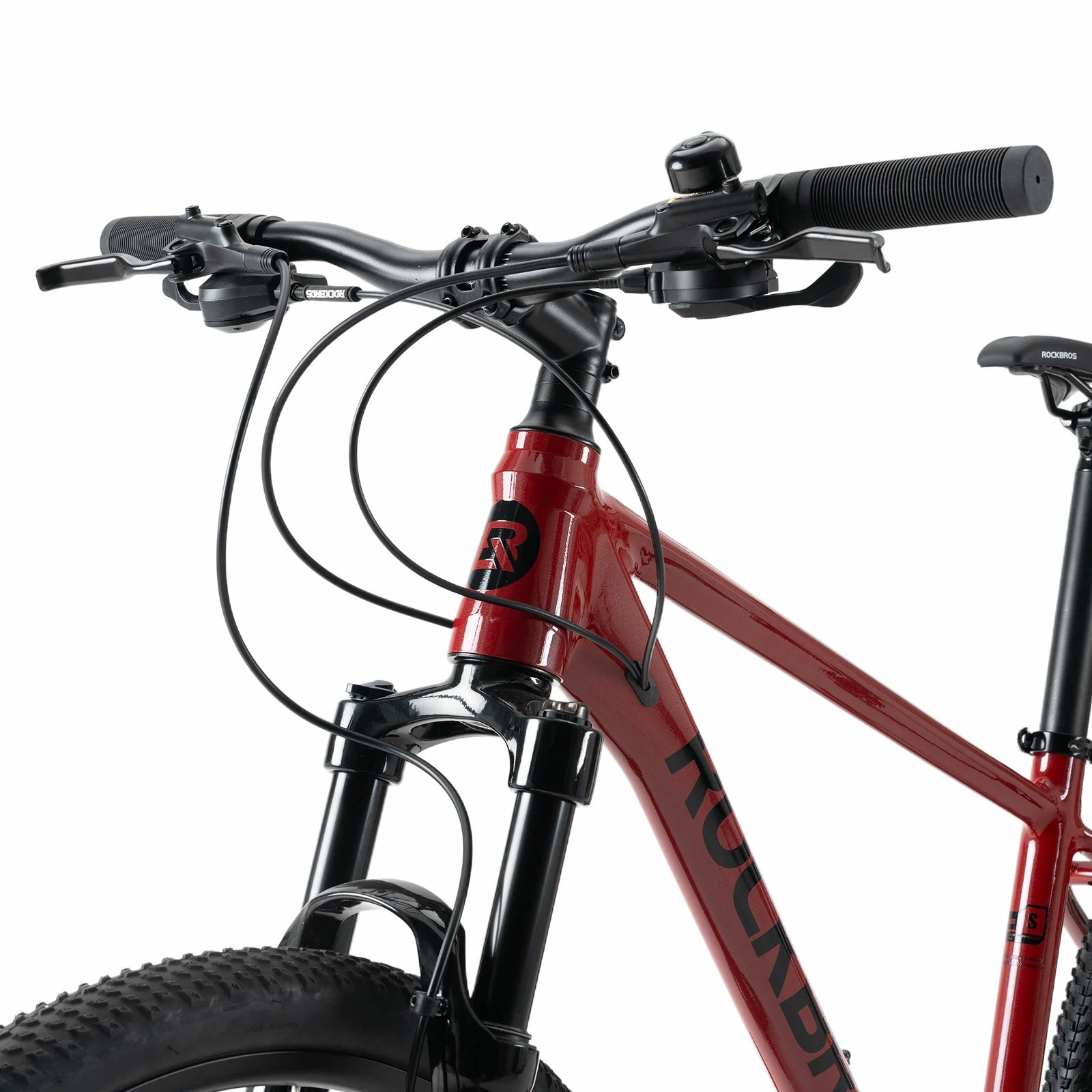 Rockbros 27.5 inch aluminium mountain bike in red with hydraulic disc brakes#color_black red
