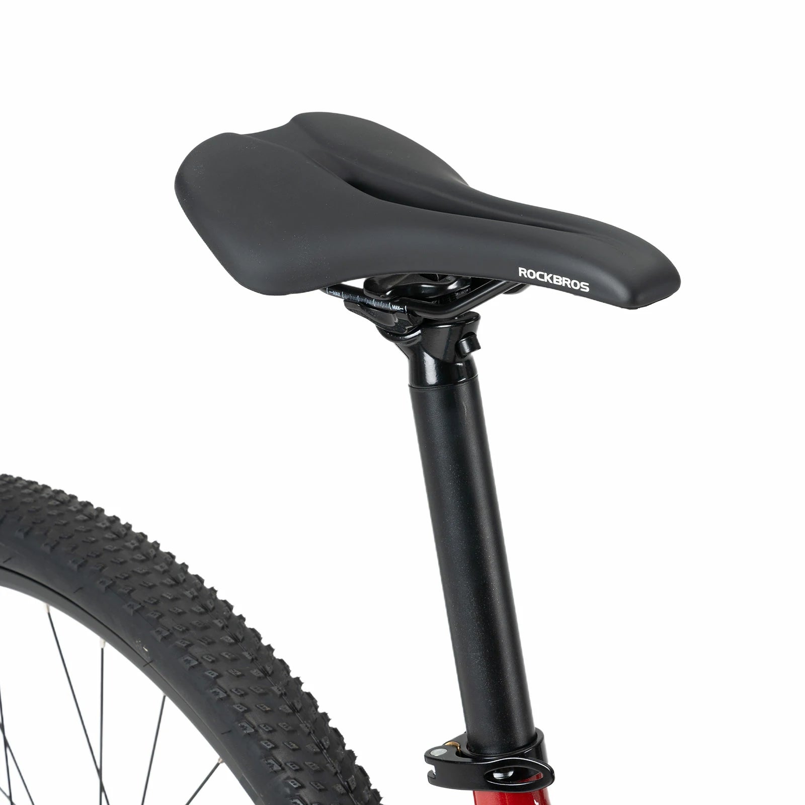 Rockbros 27.5 inch aluminium mountain bike in red with hydraulic disc brakes#color_black red