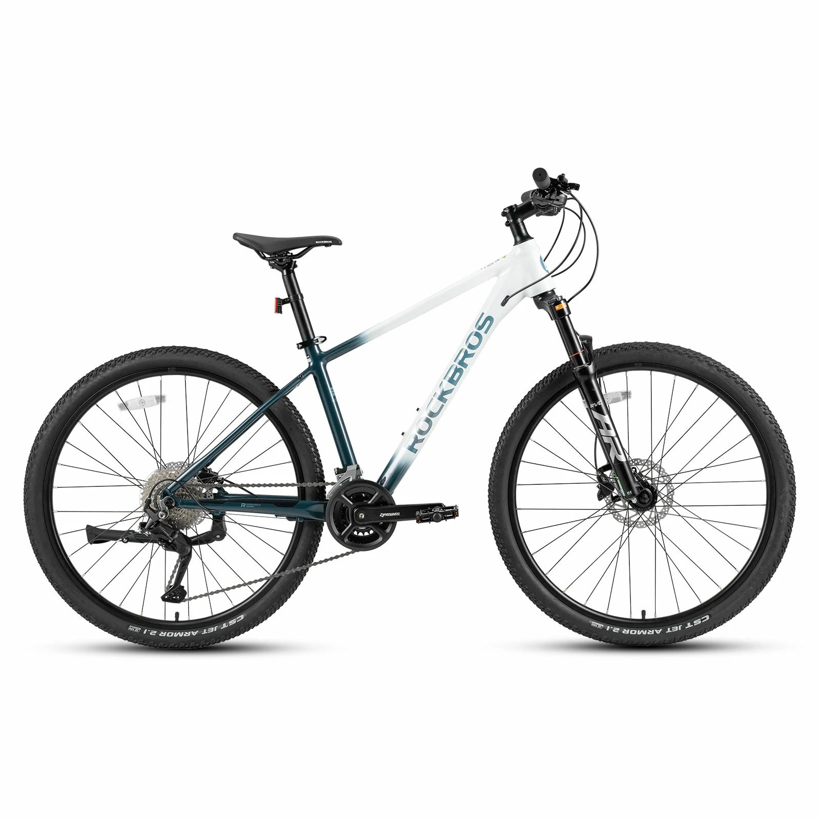 Rockbros 27.5 inch aluminium mountain bike in teal for cross-country and trail riding#color_lake teal