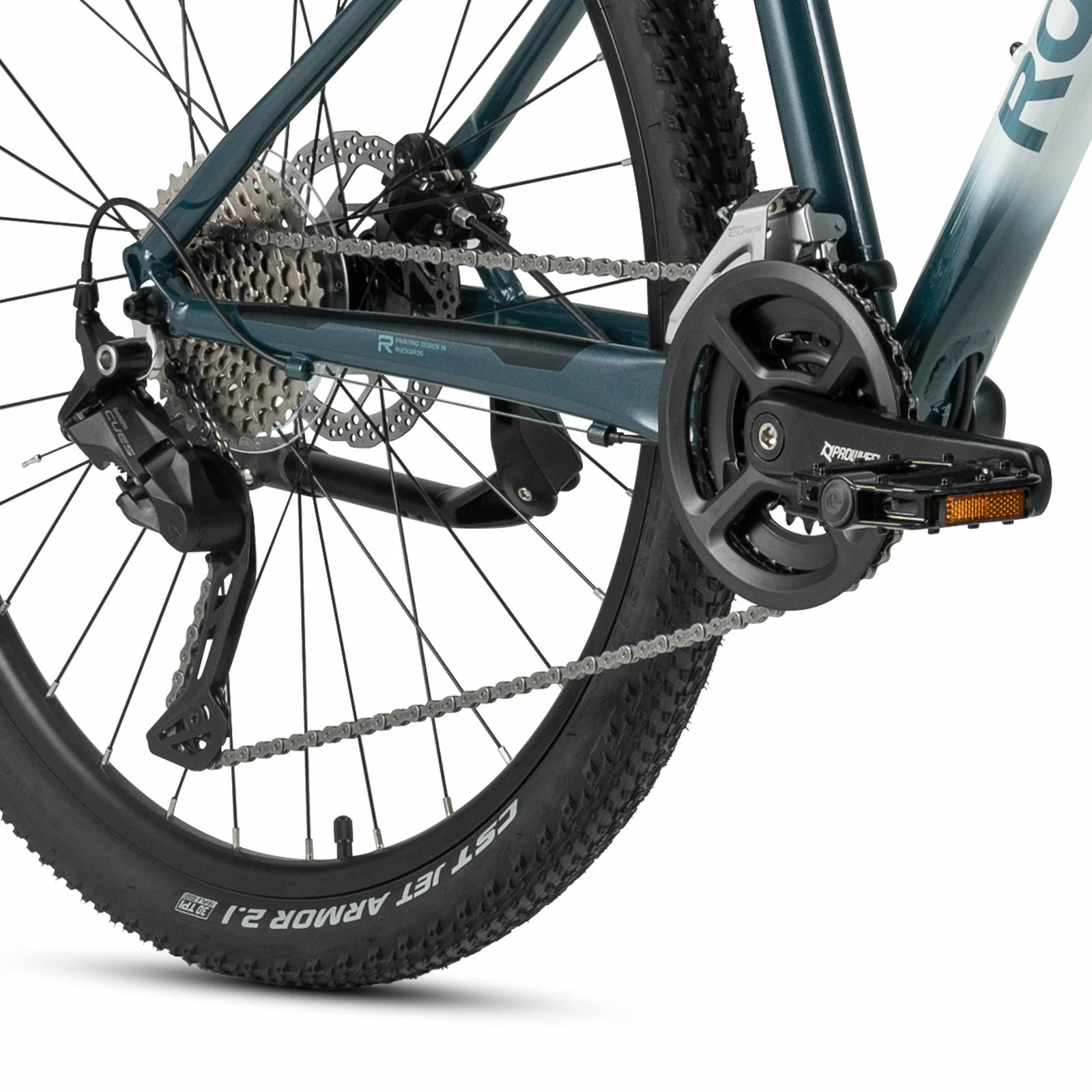Rockbros 27.5 inch aluminium mountain bike in teal for cross-country and trail riding#color_lake teal