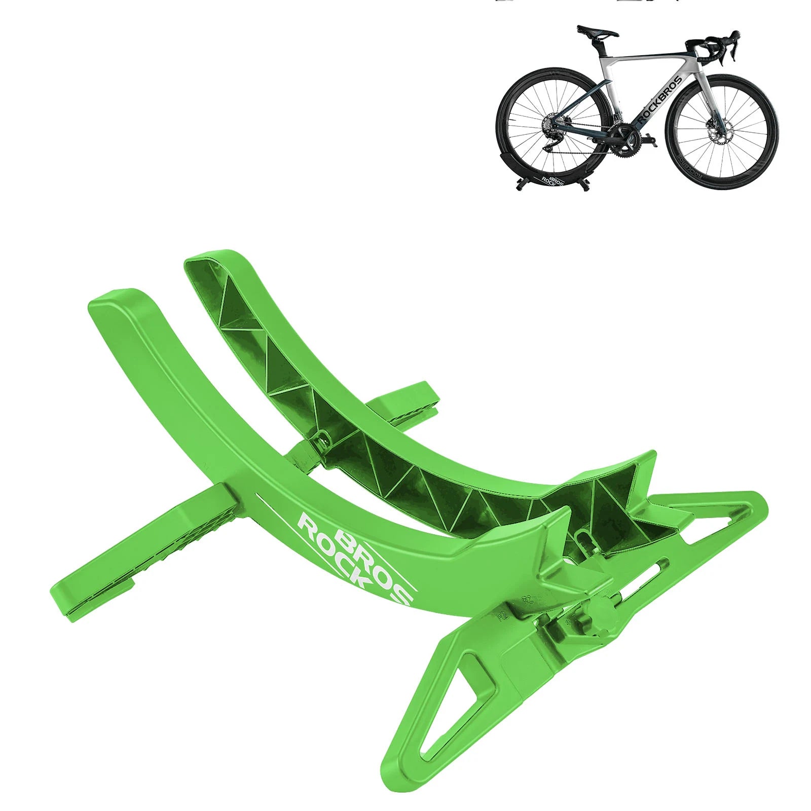 ROCKBROS Bicycle Floor Parking Rack Stand for all 26-80mm Wide Tires #Color_Green