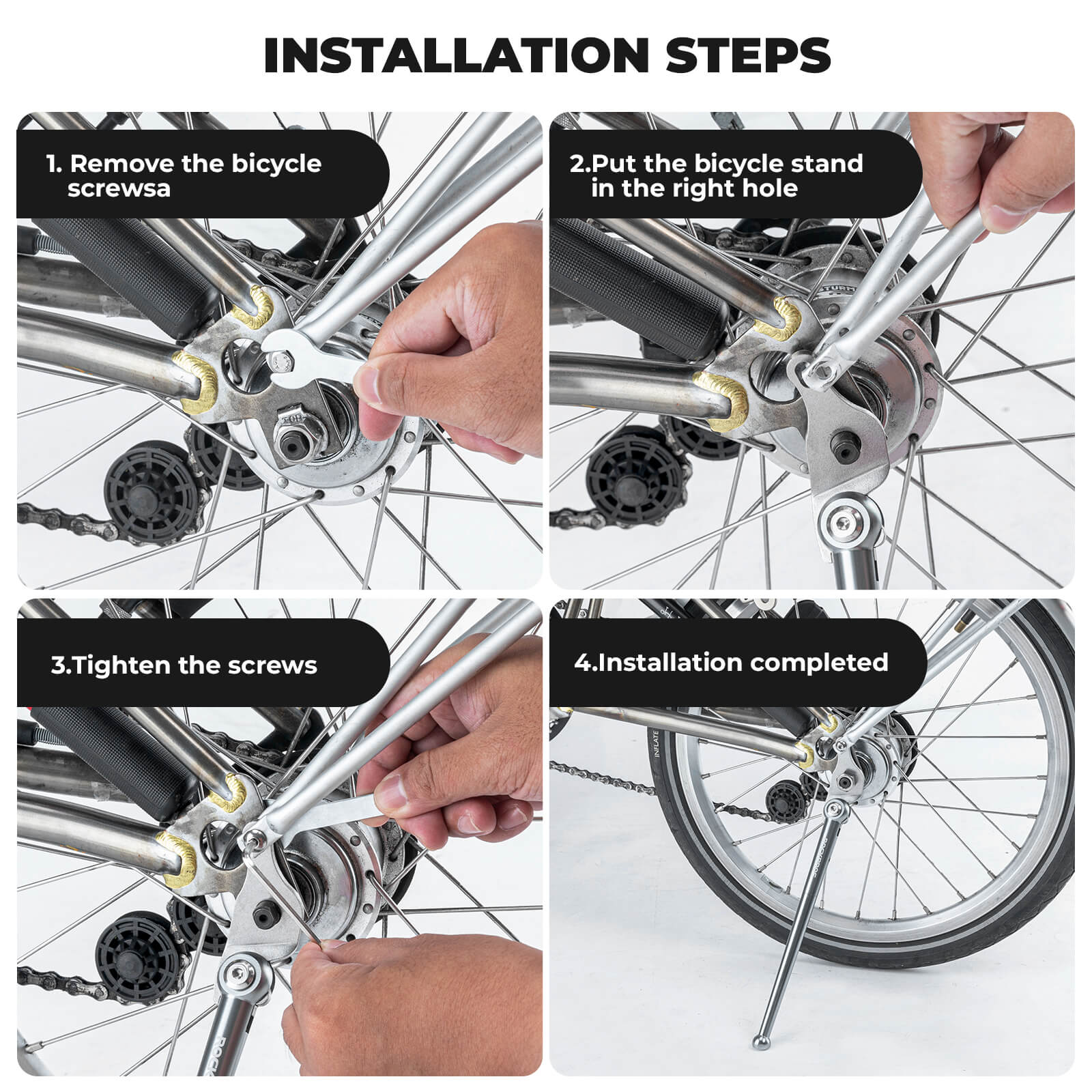 ROCKBROS Bicycle Kickstand Aluminium 16-Inch For Folding Bike