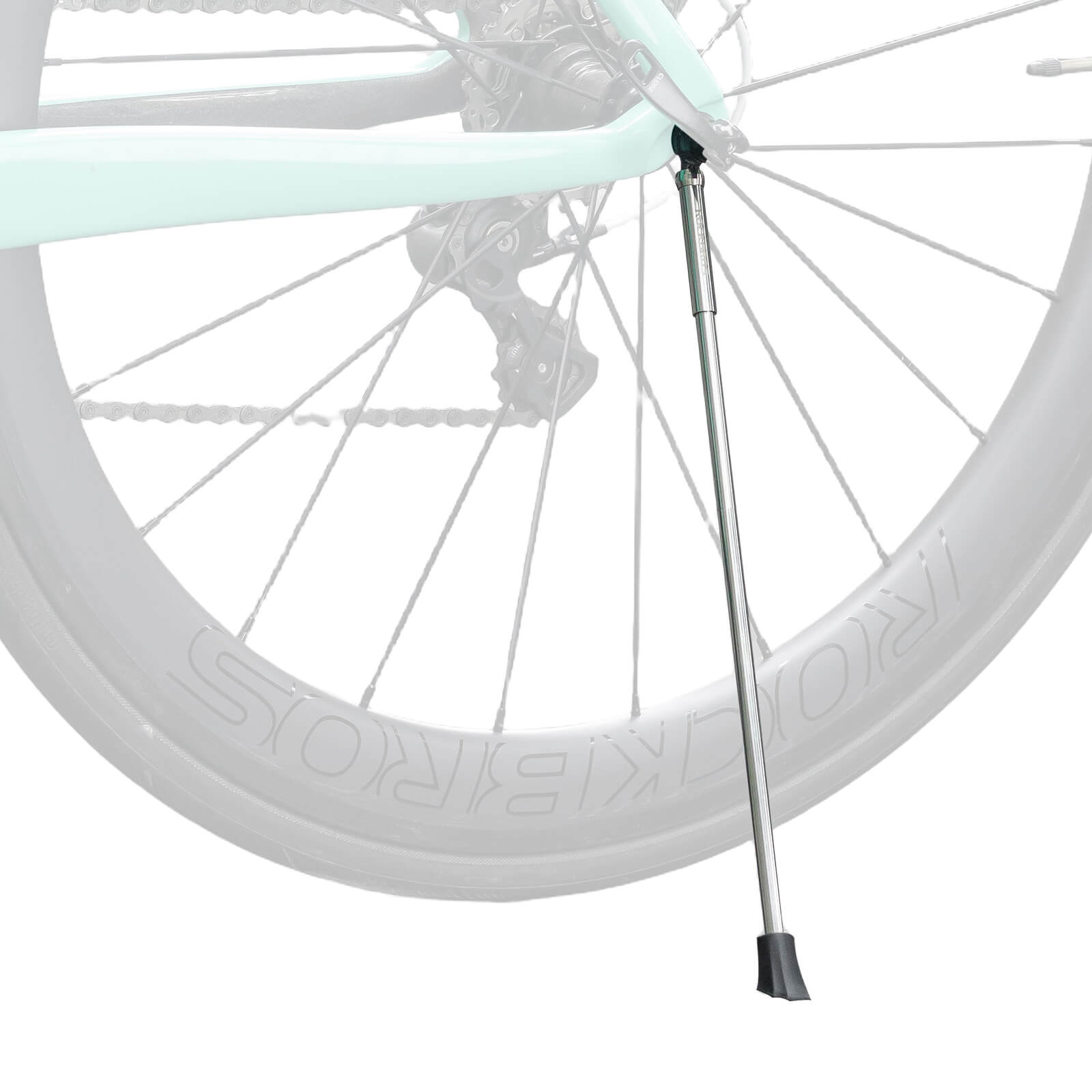 rockbros silver aluminium folding kickstand locked #Style_Stainless steel