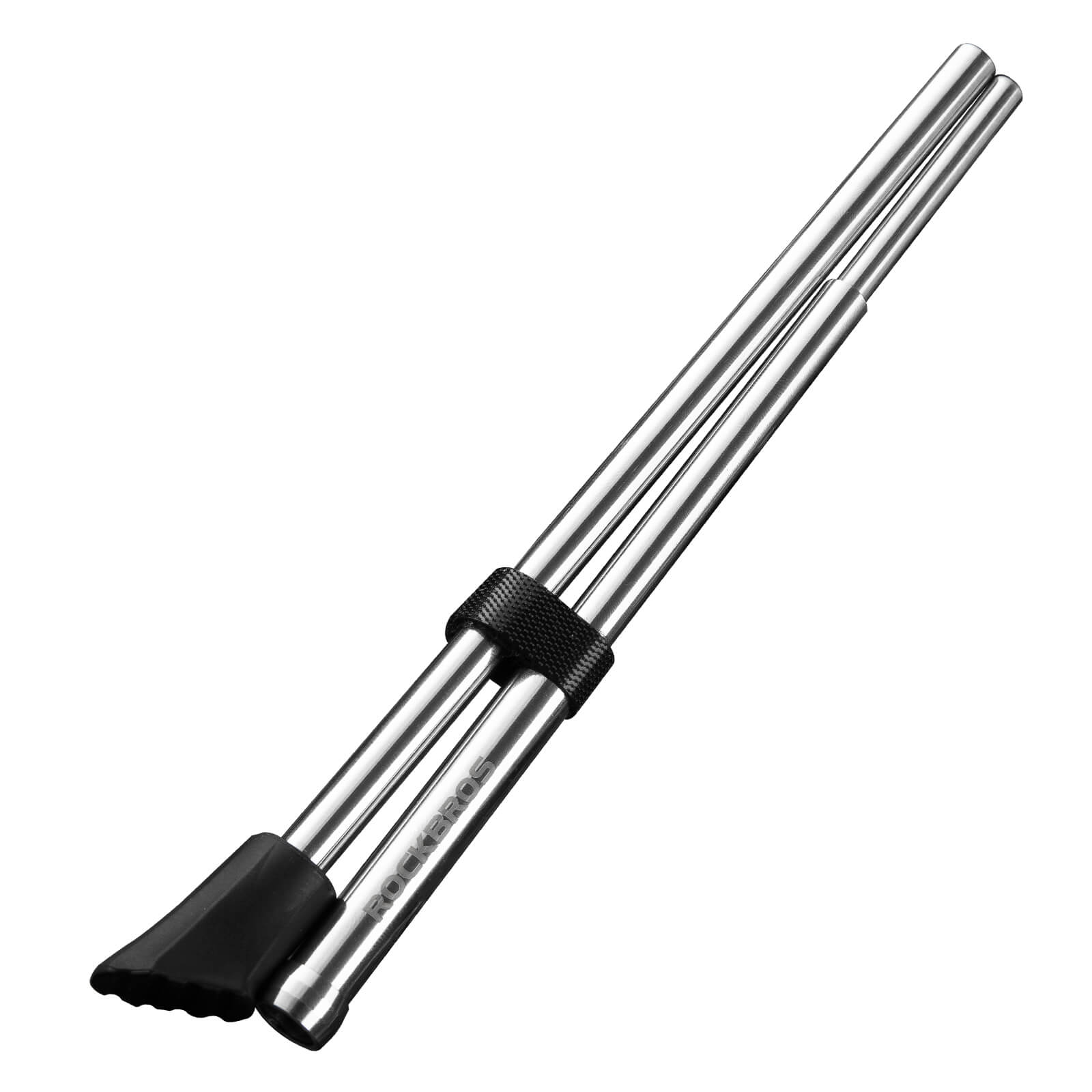 rockbros silver aluminium folding kickstand locked #Style_Stainless steel