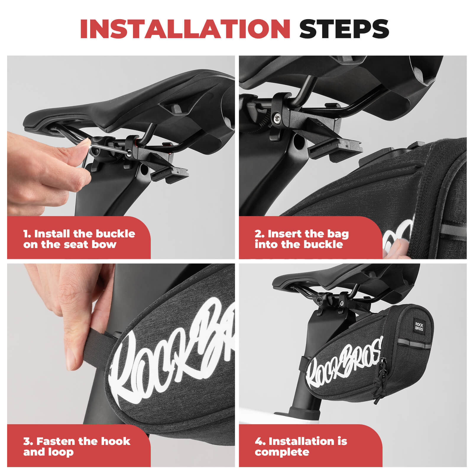 rockbros portable bicycle saddle bag g007 for compact and convenient storage