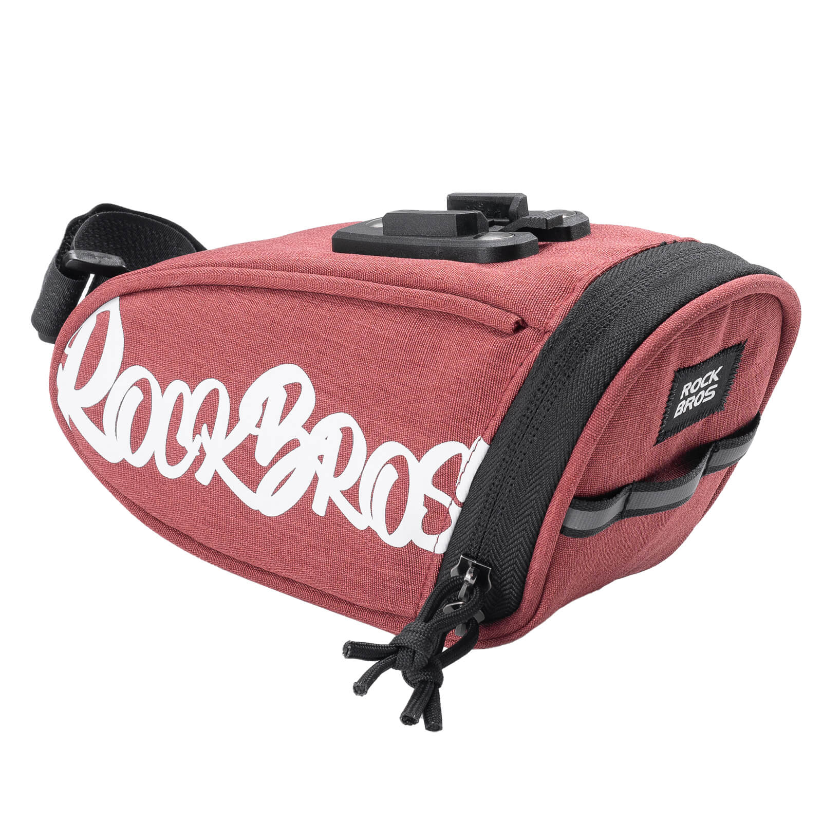rockbros portable bicycle saddle bag g007 for compact and convenient storage #Color_Red