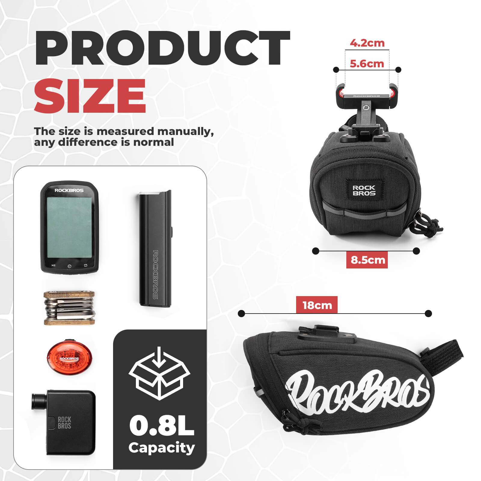 rockbros portable bicycle saddle bag g007 for compact and convenient storage