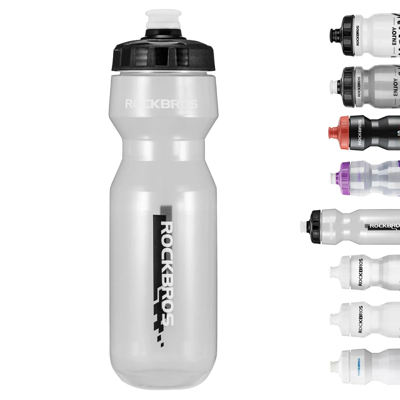 Bicycle Water Bottle 600ml / 750 ml#Type_Black + Transparent - 750ml