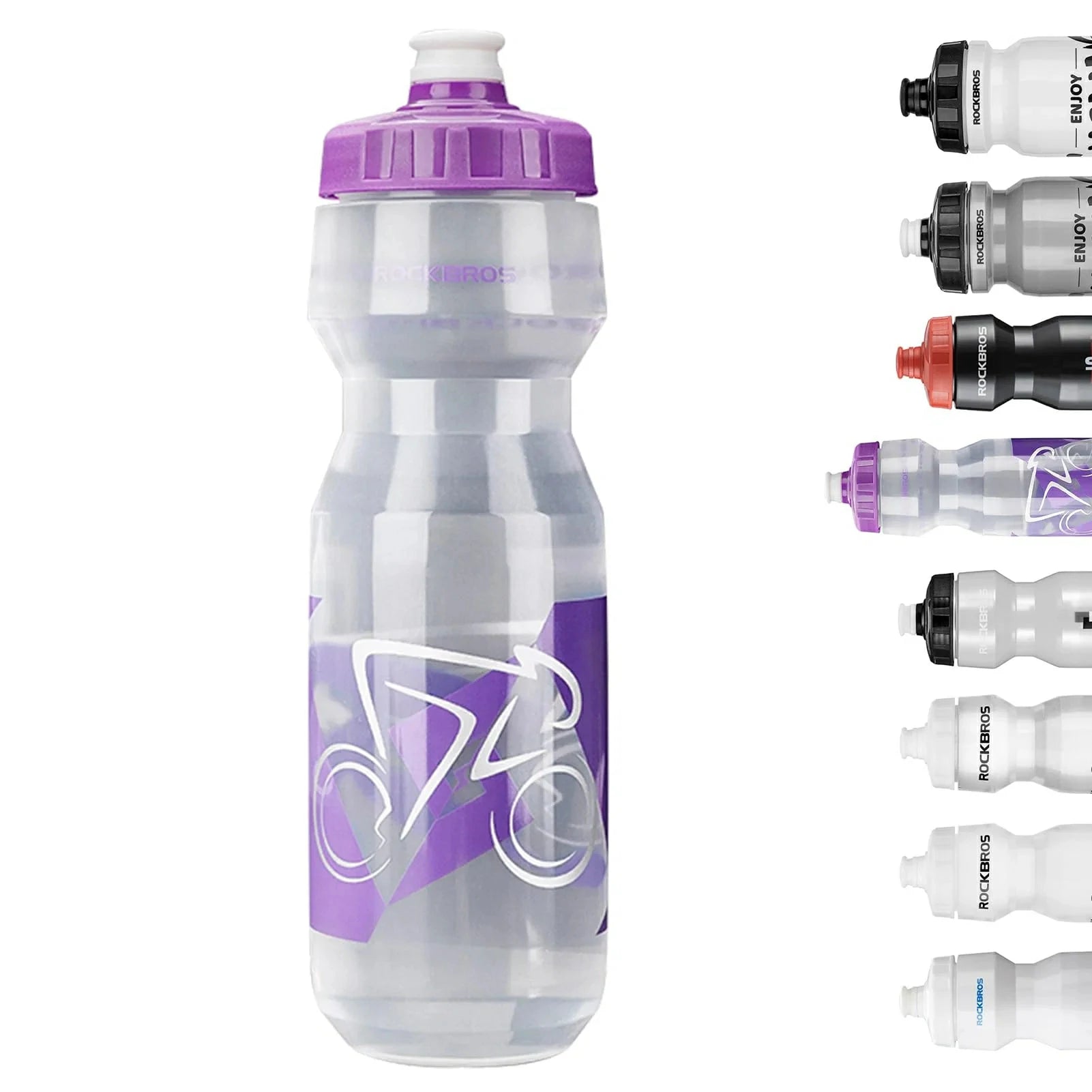 Bicycle Water Bottle 600ml / 750 ml#Type_Purple + Transparent - 750ml