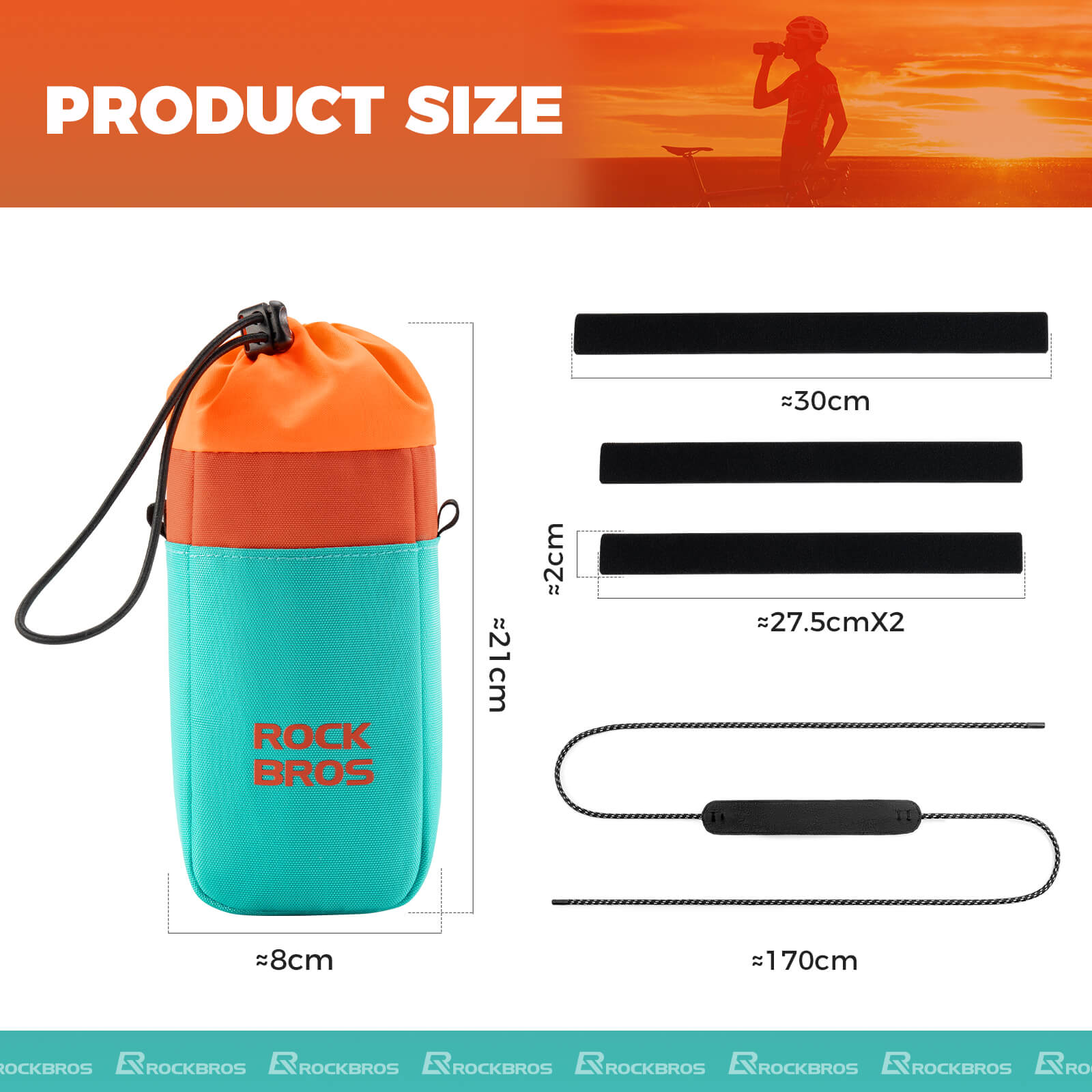 rockbros handlebar bag p004 with bottle holder and shoulder strap for cycling convenience