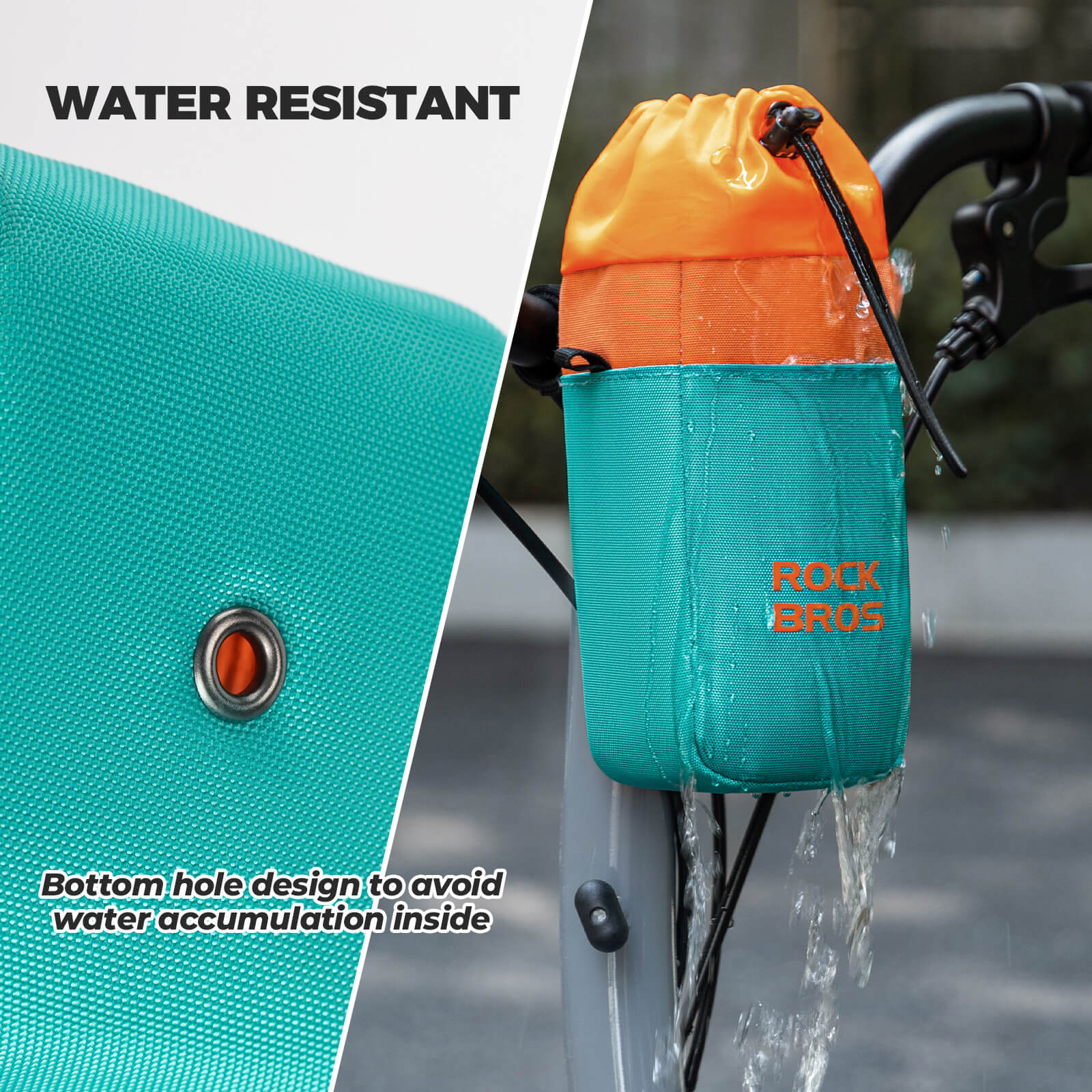 rockbros handlebar bag p004 with bottle holder and shoulder strap for cycling convenience