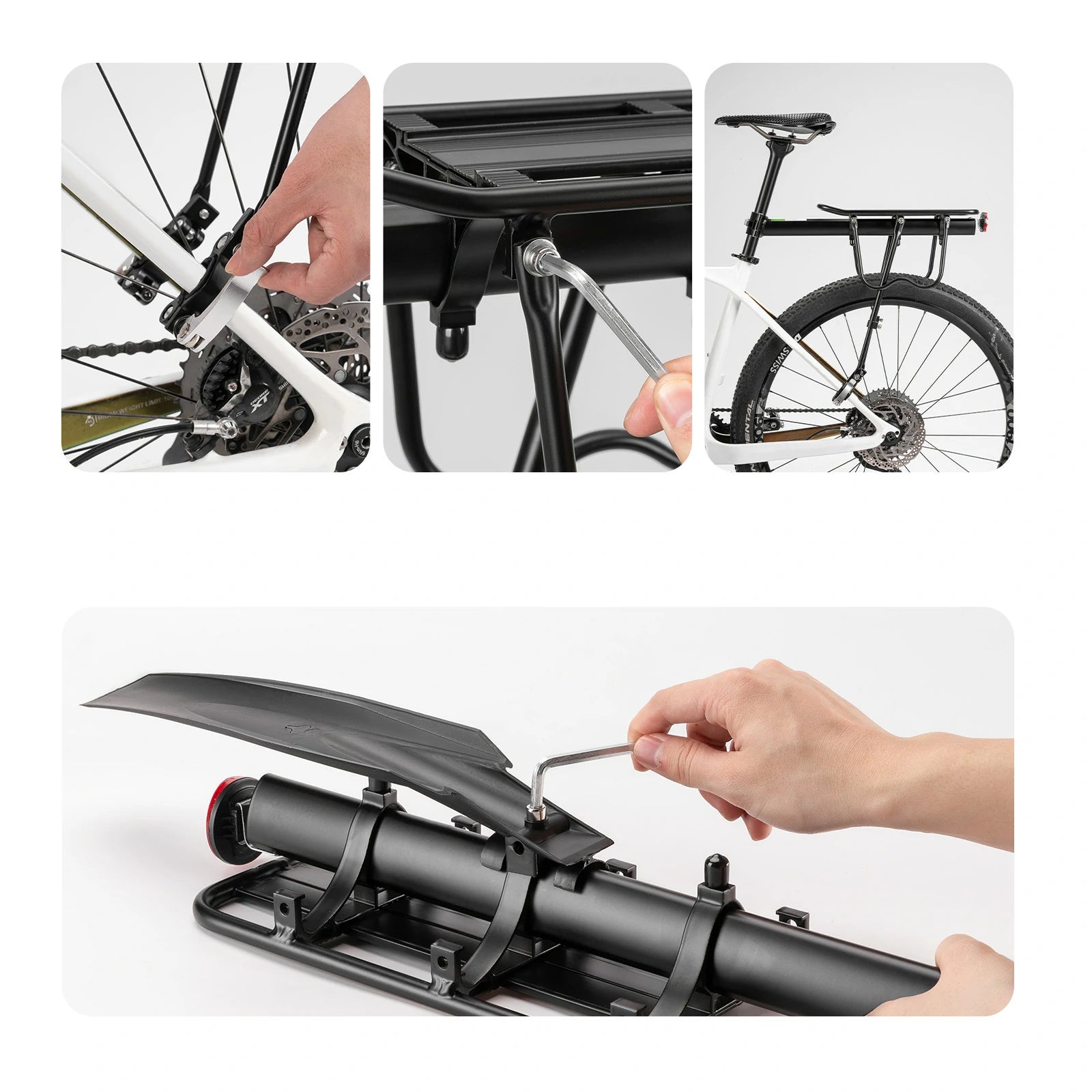 ROCKBROS Rear Pannier Bike Rack with Fender & Reflector