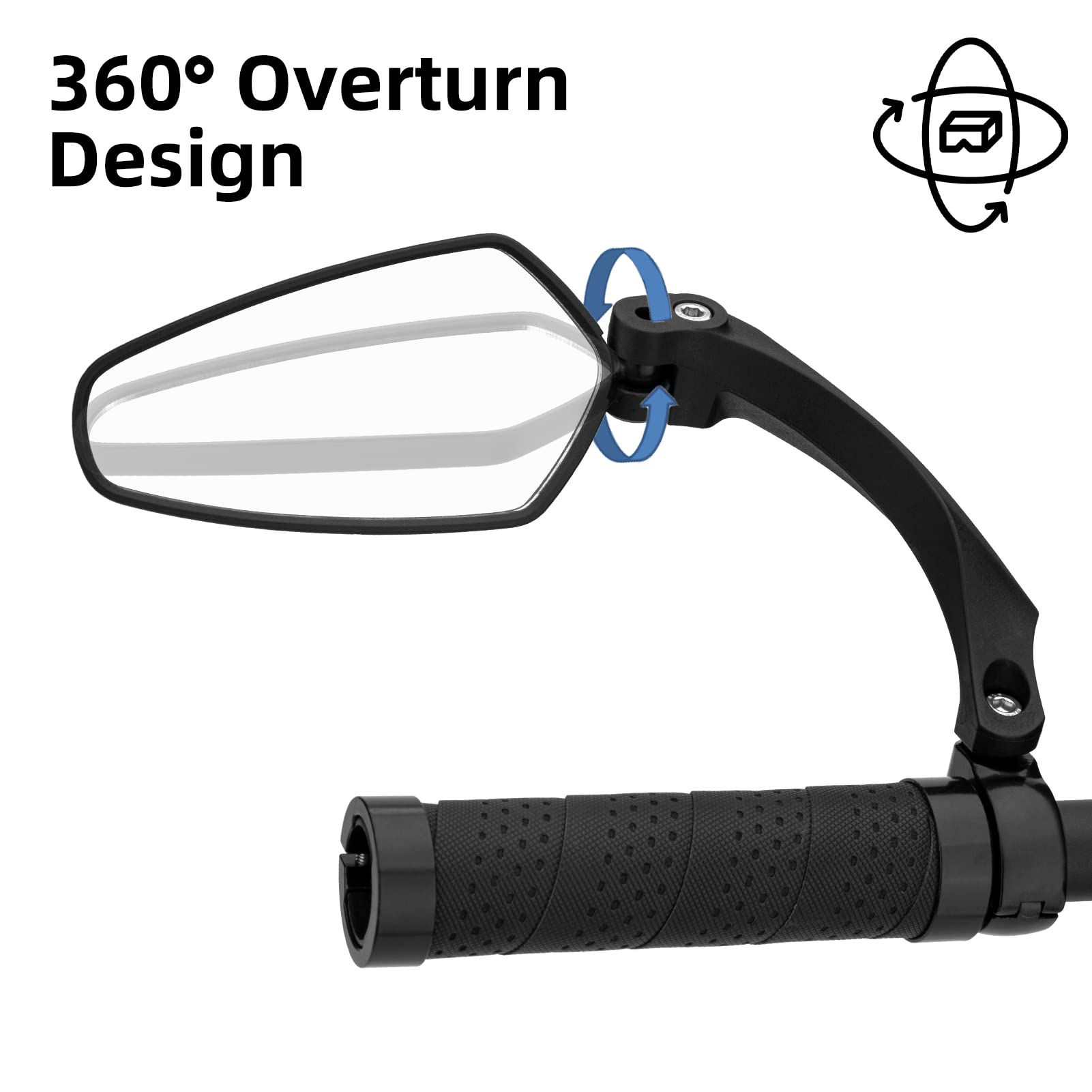 ROCKBROS Bike Handlebar Rear View Mirror with HD Anti-Glare Glass - ROCKBROS
