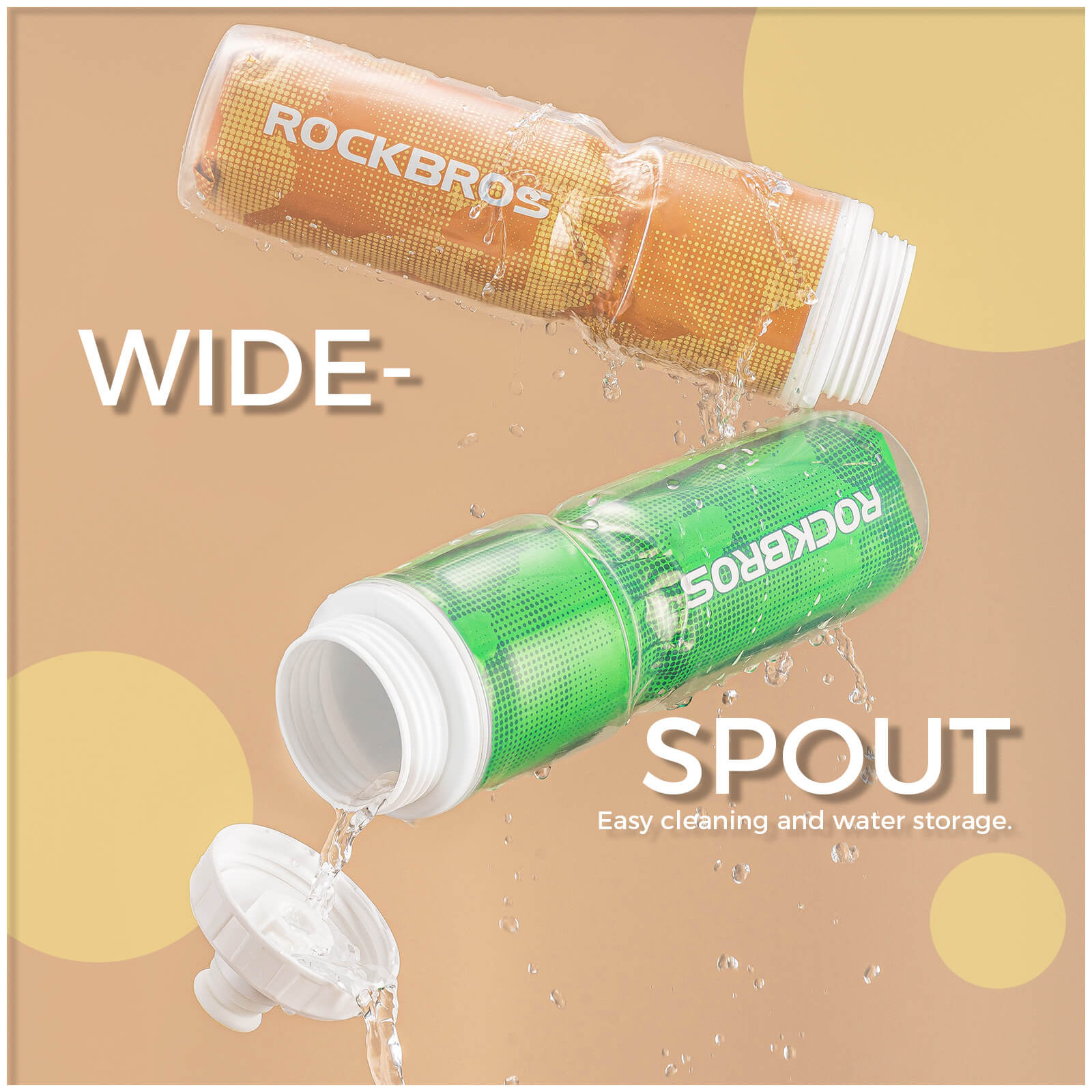 rockbros 670 ml double-wall insulated cycling bottle 