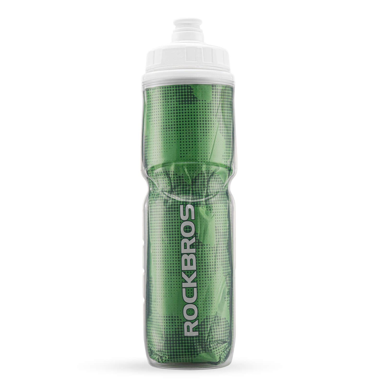 rockbros 670 ml double-wall insulated cycling bottle #Color_Green