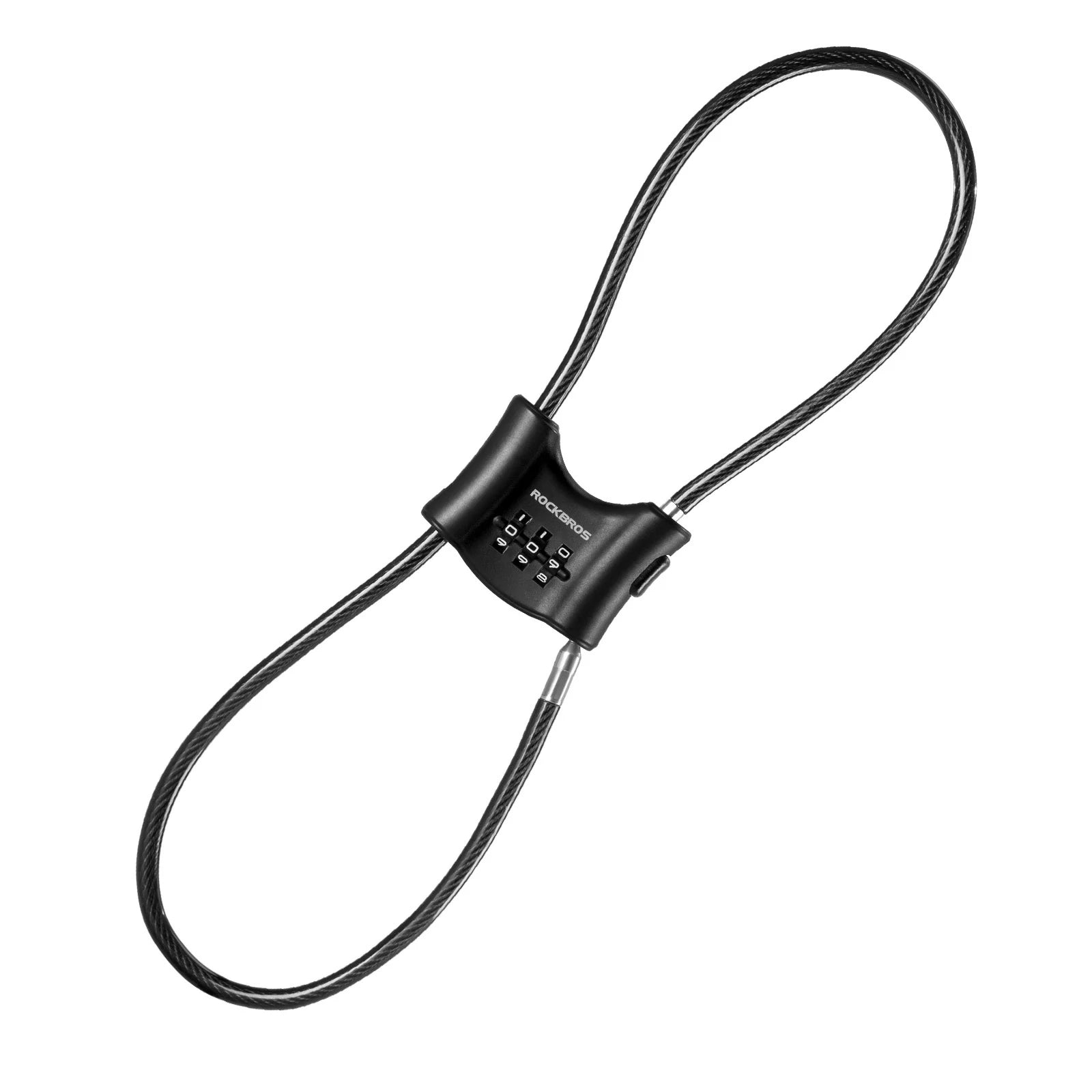 rockbros 5.5 mm-thick braided-steel cable bike lock #Color_Black