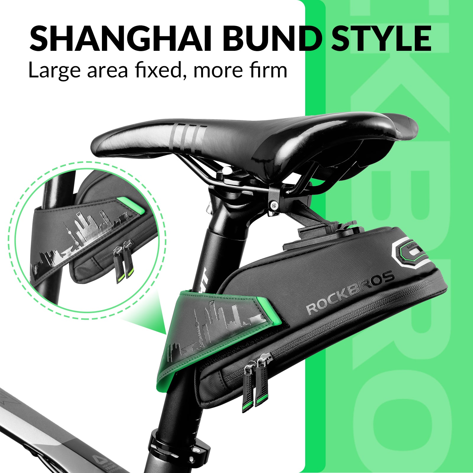 rockbros graphic-print saddle bag, 0.9 l water-resistant fabric