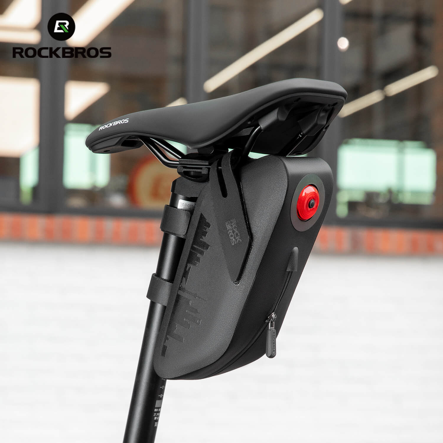 ROCKBROS Bike Saddle Bag Waterproof with Brake Sensor Tail Light - AS-078-1