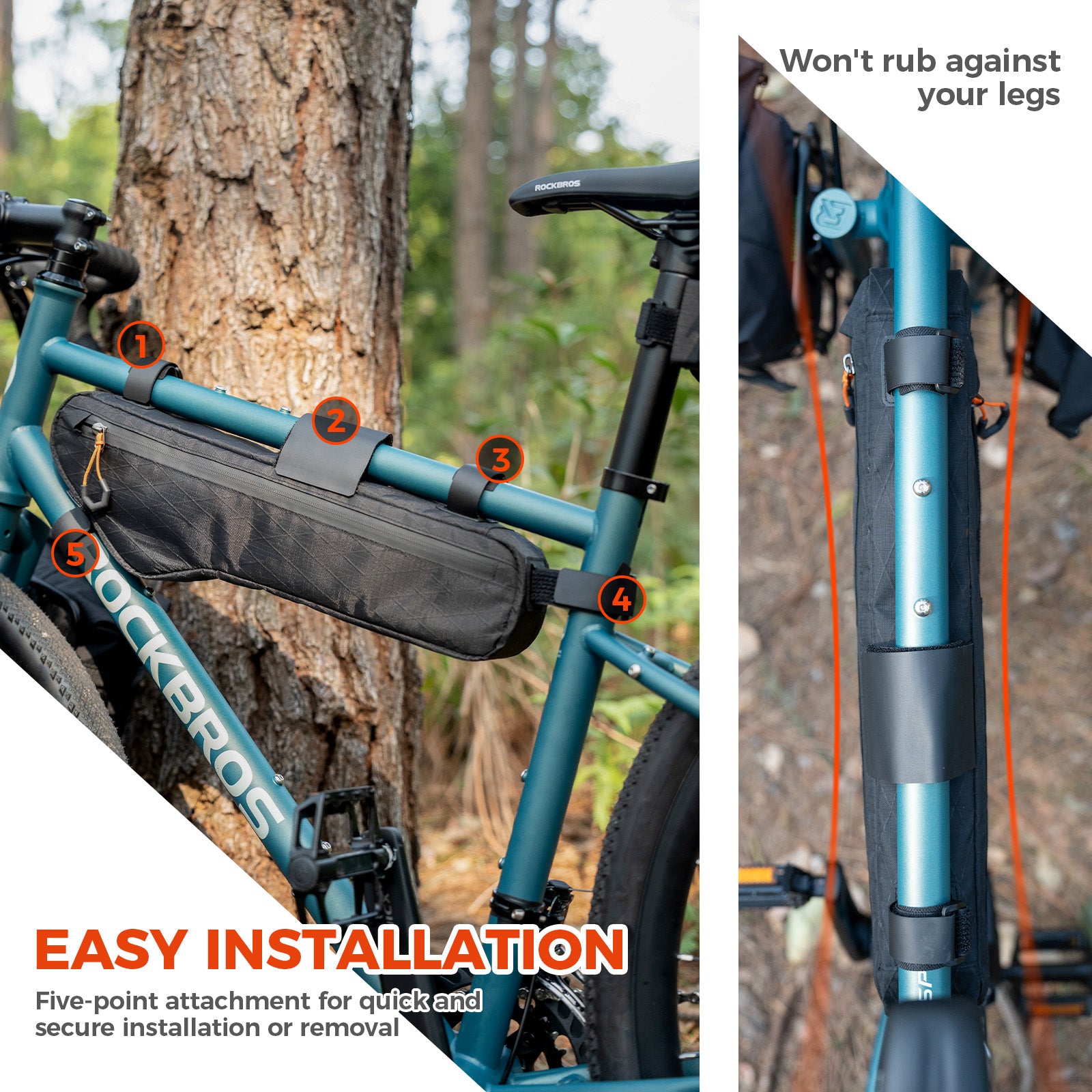 lightweight bicycle frame bag for mountain and road bikes
