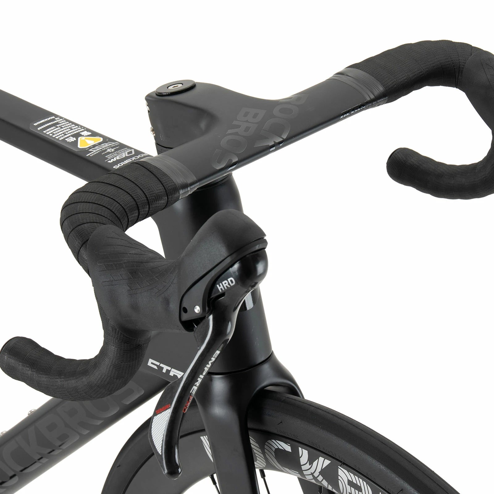Rockbros carbon road bike in deep black with disc brakes and integrated carbon handlebar#COLOR_Black