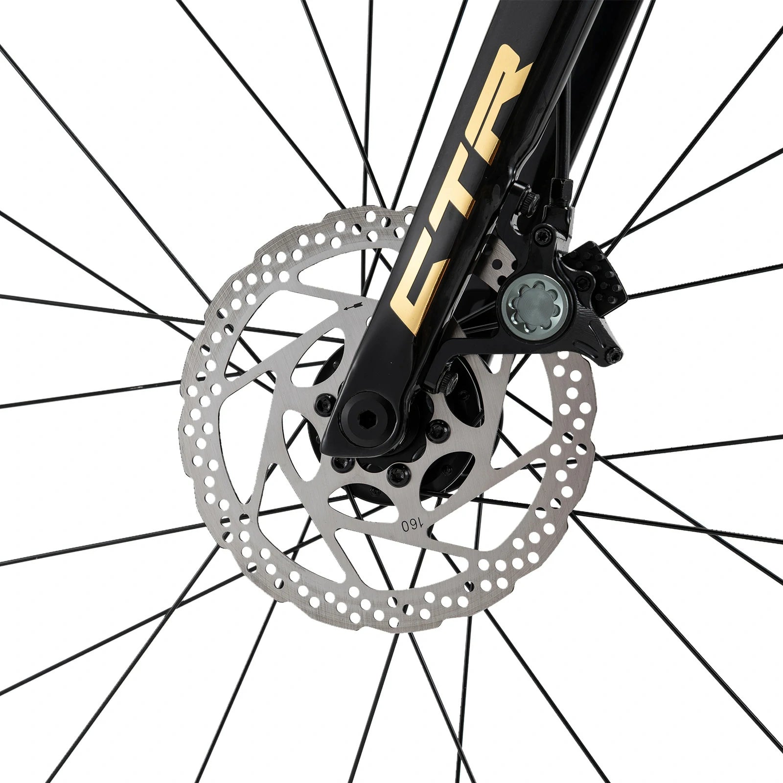 Rockbros carbon road bike in deep black with disc brakes and integrated carbon handlebar#COLOR_Shiny Black