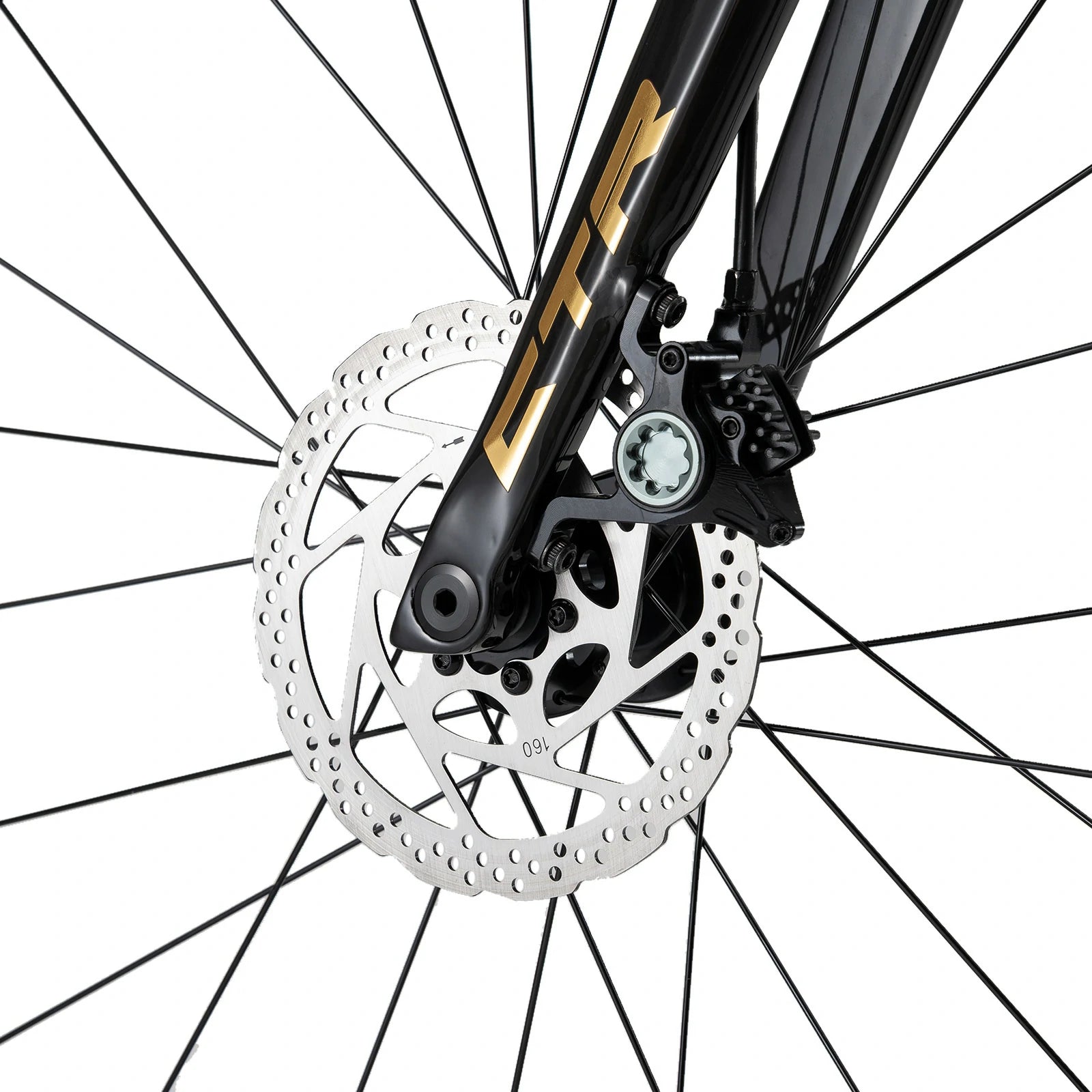 Rockbros carbon road bike in deep black with disc brakes and integrated carbon handlebar#COLOR_Shiny Black