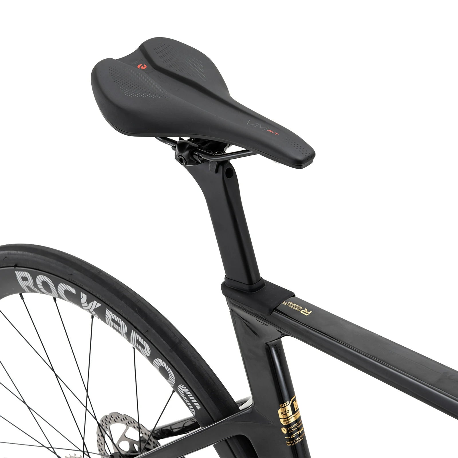 Rockbros carbon road bike in deep black with disc brakes and integrated carbon handlebar#COLOR_Shiny Black