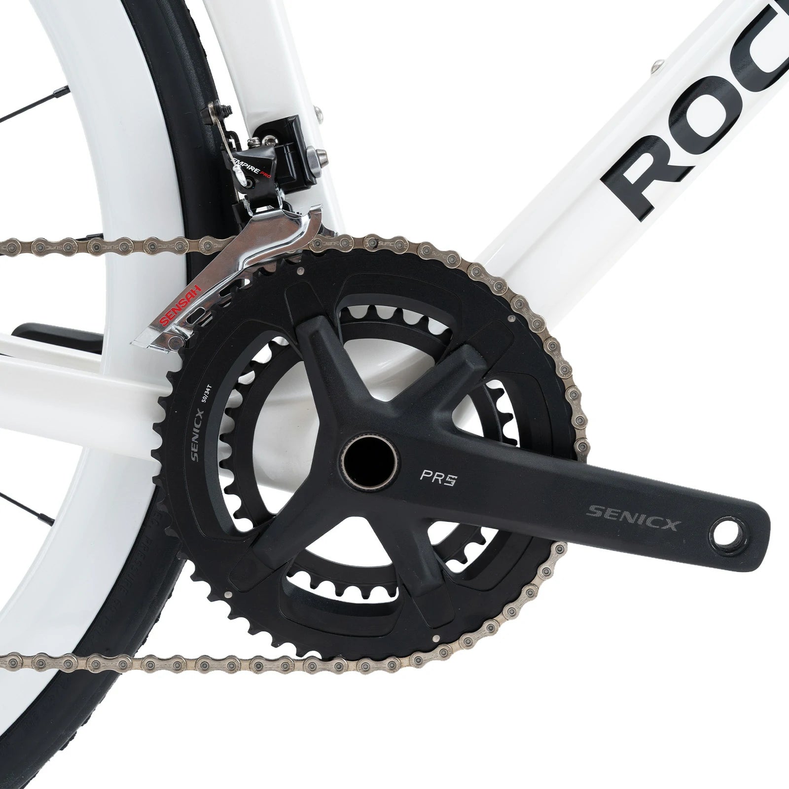Rockbros carbon road bike in deep black with disc brakes and integrated carbon handlebar#COLOR_White