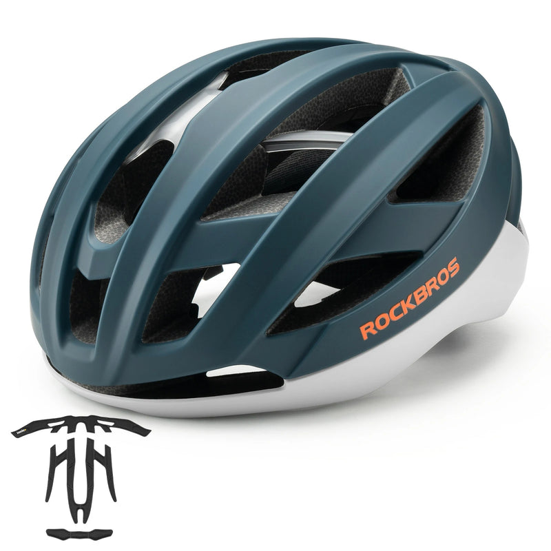 ROCKBROS cycling helmet LK-69 with bionic support structure, offering enhanced impact protection, comfort, and aerodynamic performance for road cycling. #Color_Forest Green