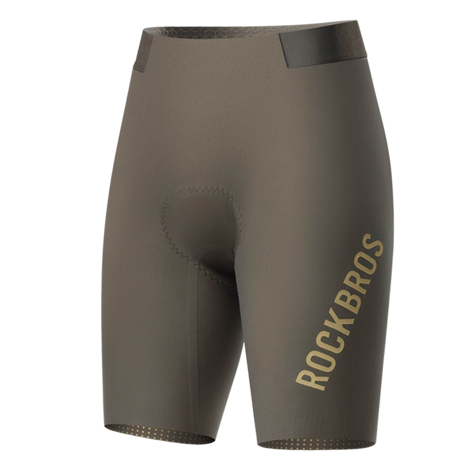 ROCKBROS men's cycling waist shorts YDDK012 with DOLOMITI pads, designed for comfort and support on long-distance rides. #Color_Brown