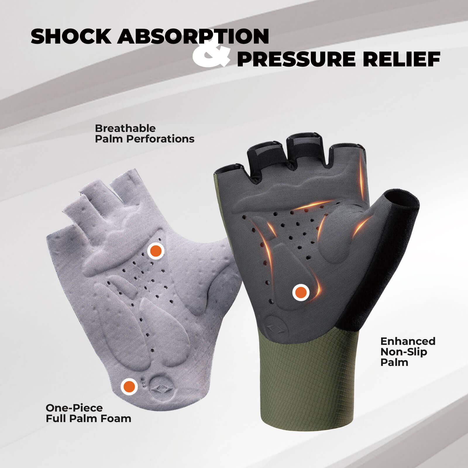 black rockbros half-finger cycling gloves with elastic interface padding and tls006 model label