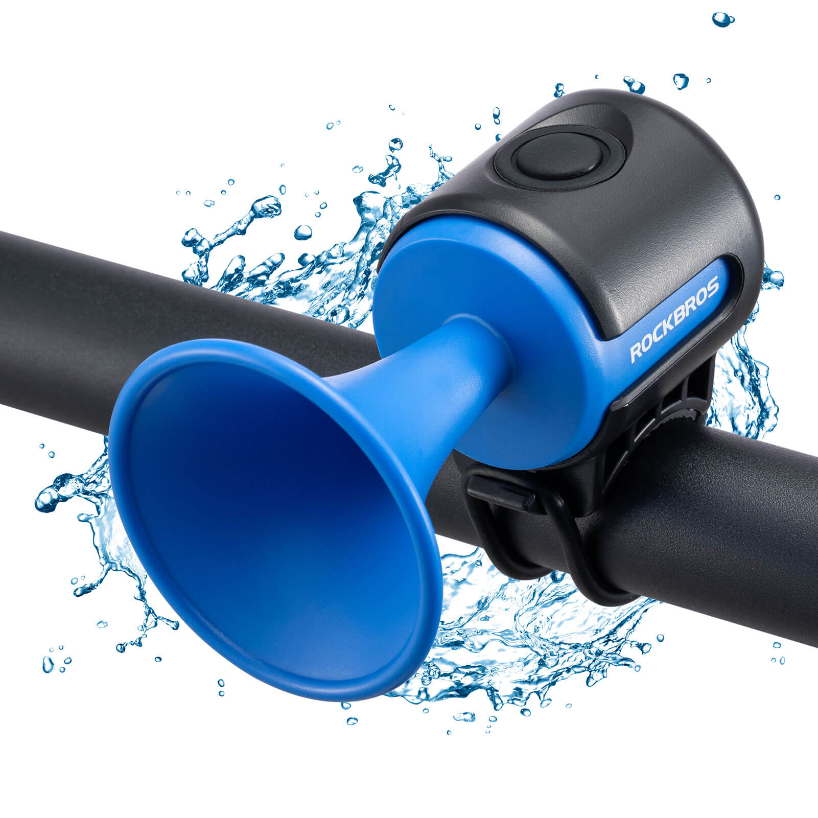 rockbros electric bicycle bells with ipx4 waterproof design for safe cycling #Color_Blue