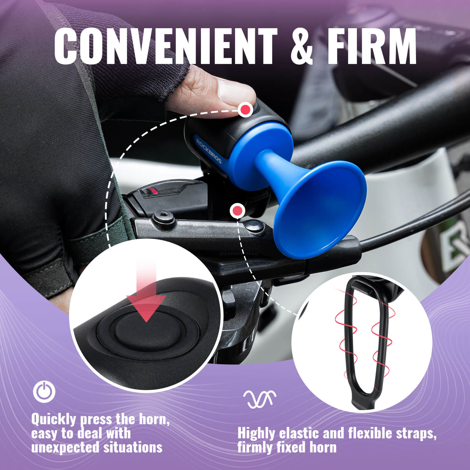 rockbros electric bicycle bells with ipx4 waterproof design for safe cycling