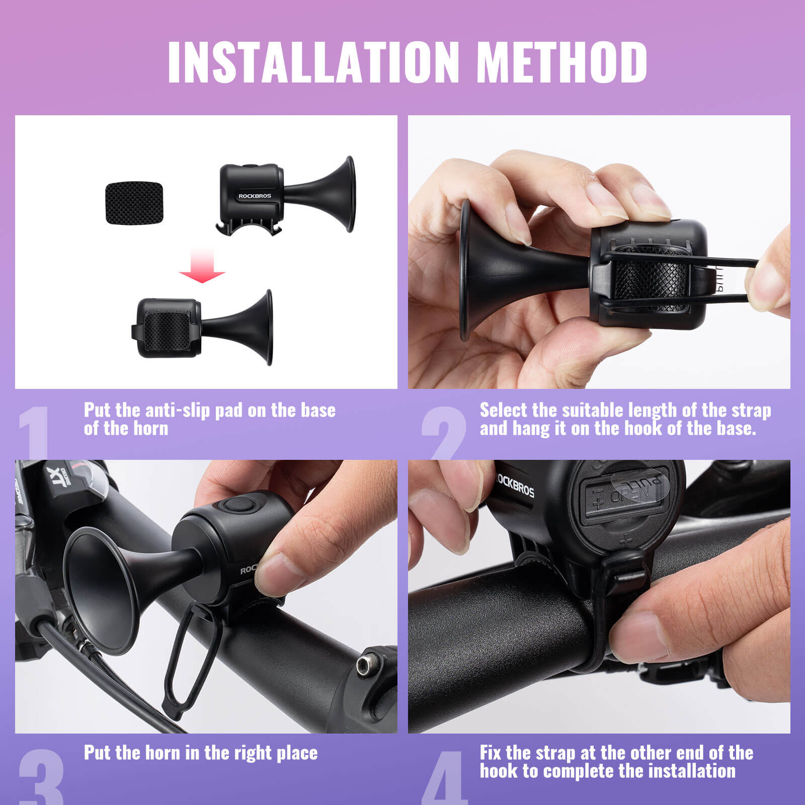 rockbros electric bicycle bells with ipx4 waterproof design for safe cycling