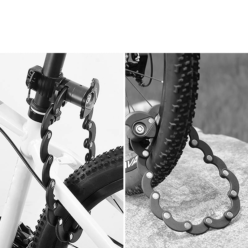 ROCKBROS Folding Bike Lock Anti-theft Alloy Lock with Mounting Bracket #Style_Round