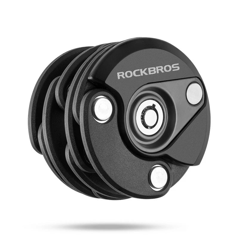ROCKBROS Folding Bike Lock Anti-theft Alloy Lock with Mounting Bracket #Style_Round