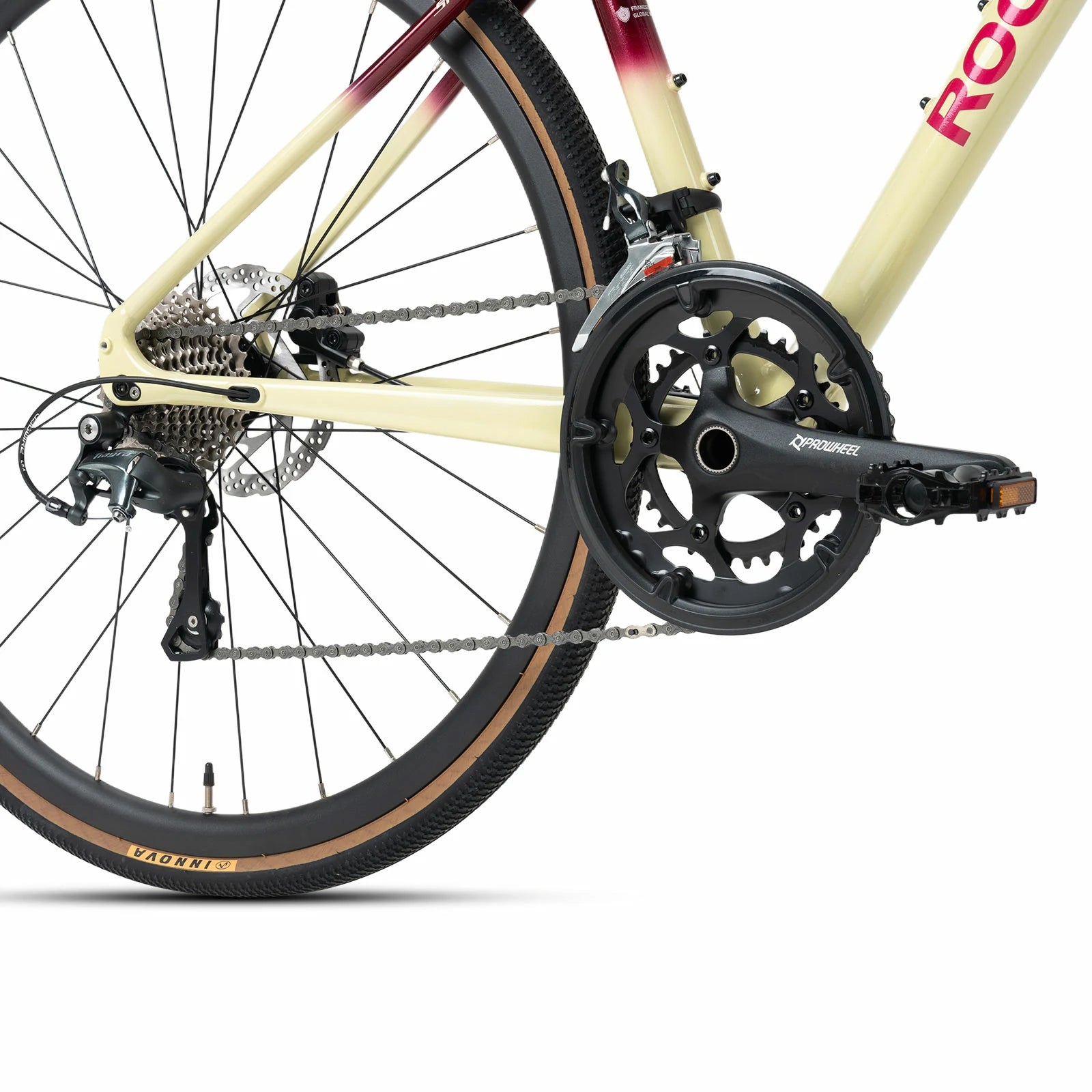 Rockbros flat bar road bike in bronze with aluminium frame and carbon fork#color_Bronze