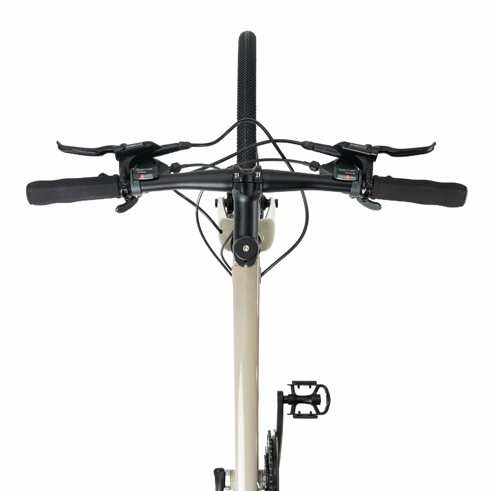 Rockbros flat bar road bike in bronze with aluminium frame and carbon fork#color_Moss Green