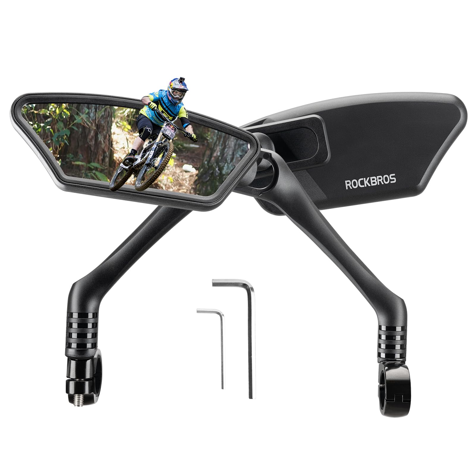 rockbros hd convex mirror mounted on 21-26 mm handlebar #Style_Left and Right