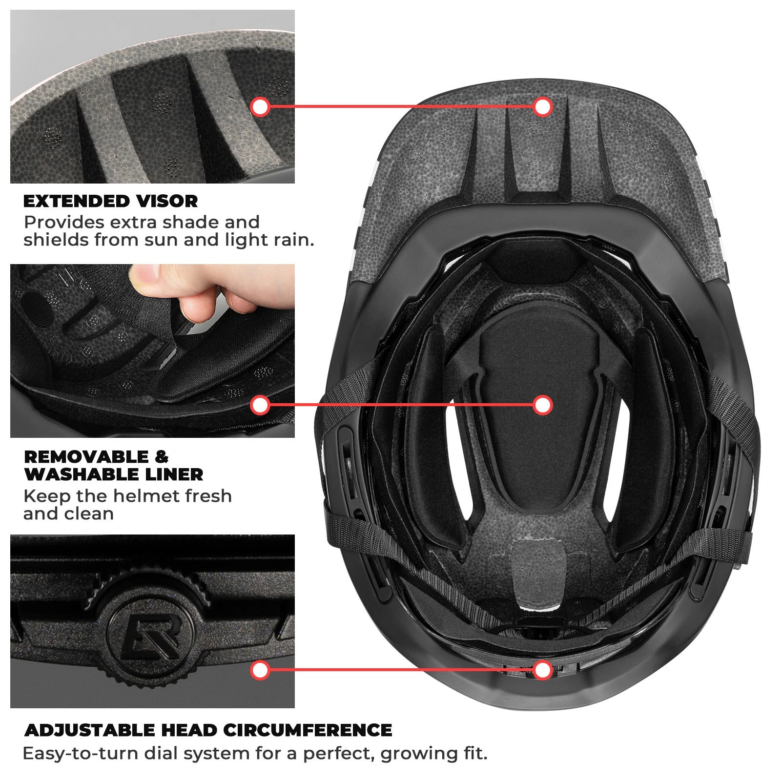 Rockbros kids full face helmet with detachable chin guard for safe cycling and outdoor sports