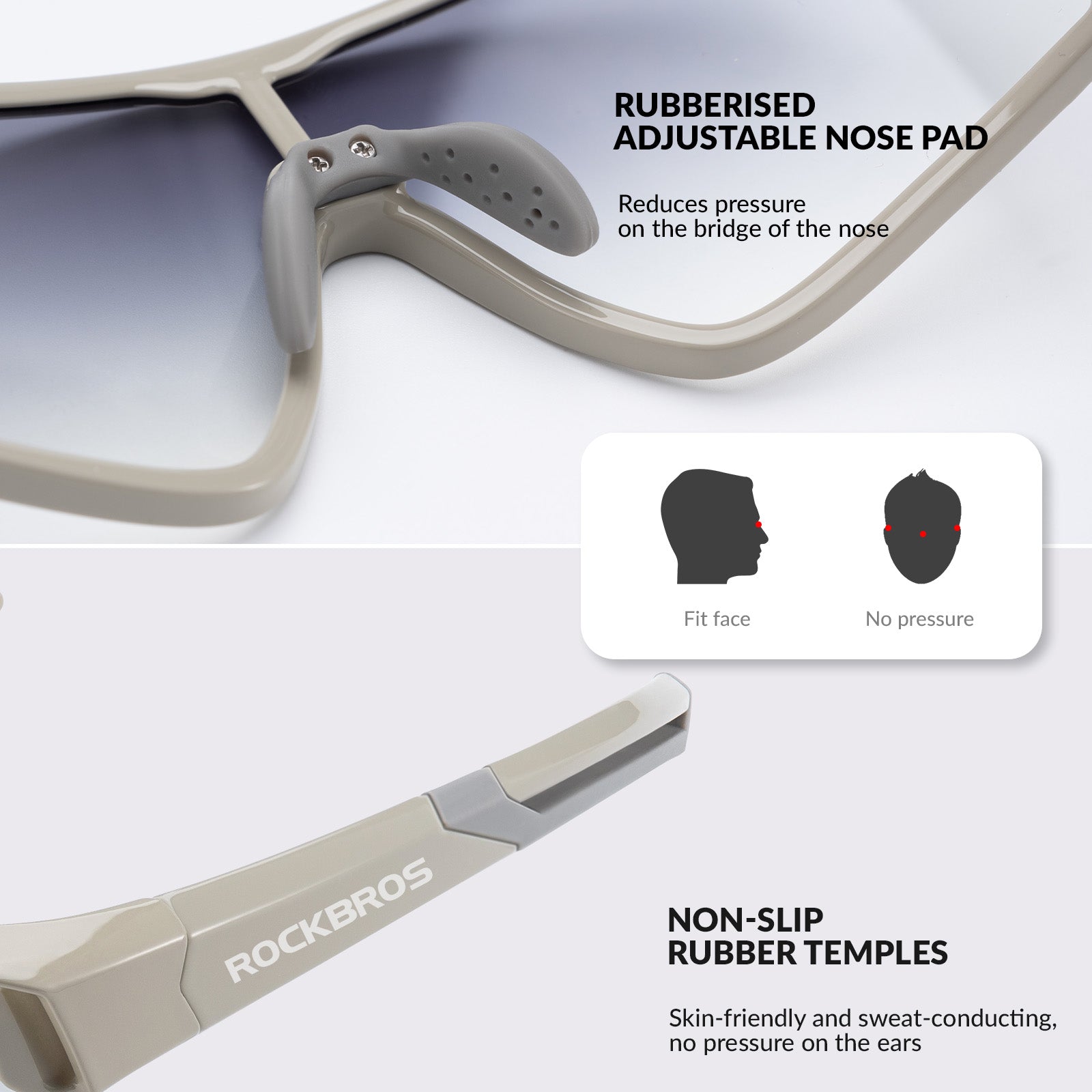 ROCKBROS Kids Photochromic Cycling Glasses UV400 Protection with TR90 Frame